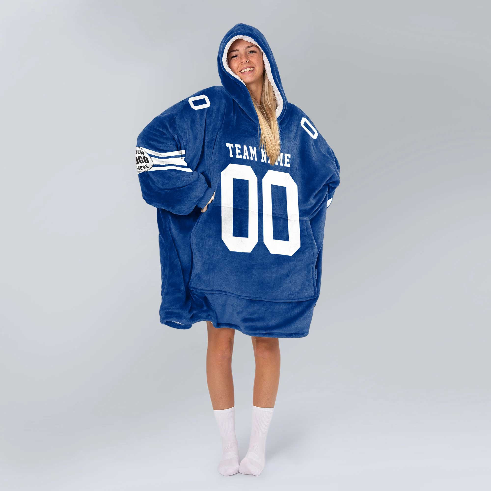 Adult Custom Blanket Hoodie BYU Inspired Color