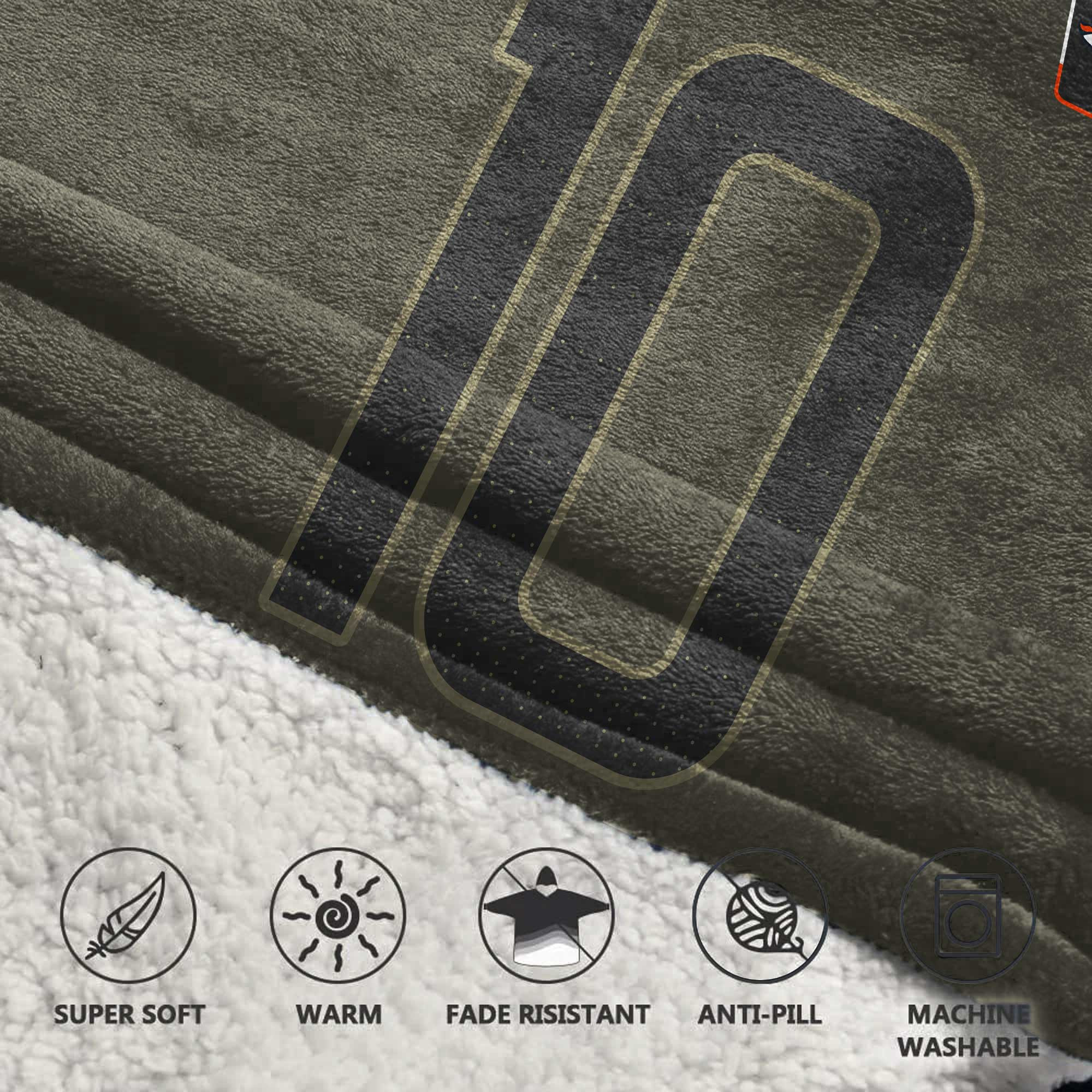 Adult B.N 10 Captain Denver Football Unisex Blanket Hoodie