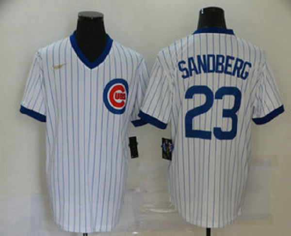 Men's Chicago Cubs #23 Ryne Sandberg White Pullover Cooperstown Collection Stitched MLB  Jersey