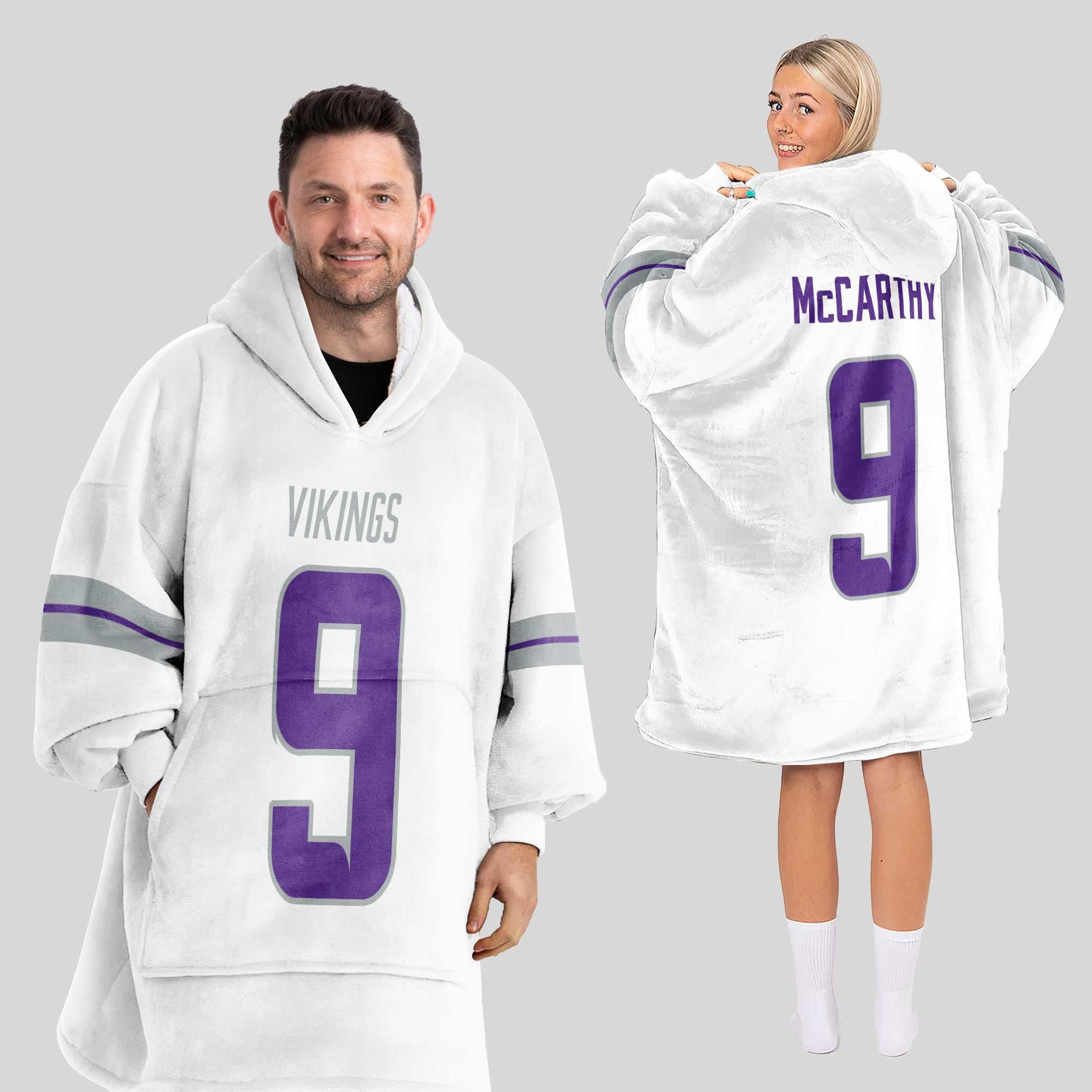 Adult 9 Minnesota Football Unisex Blanket Hoodie
