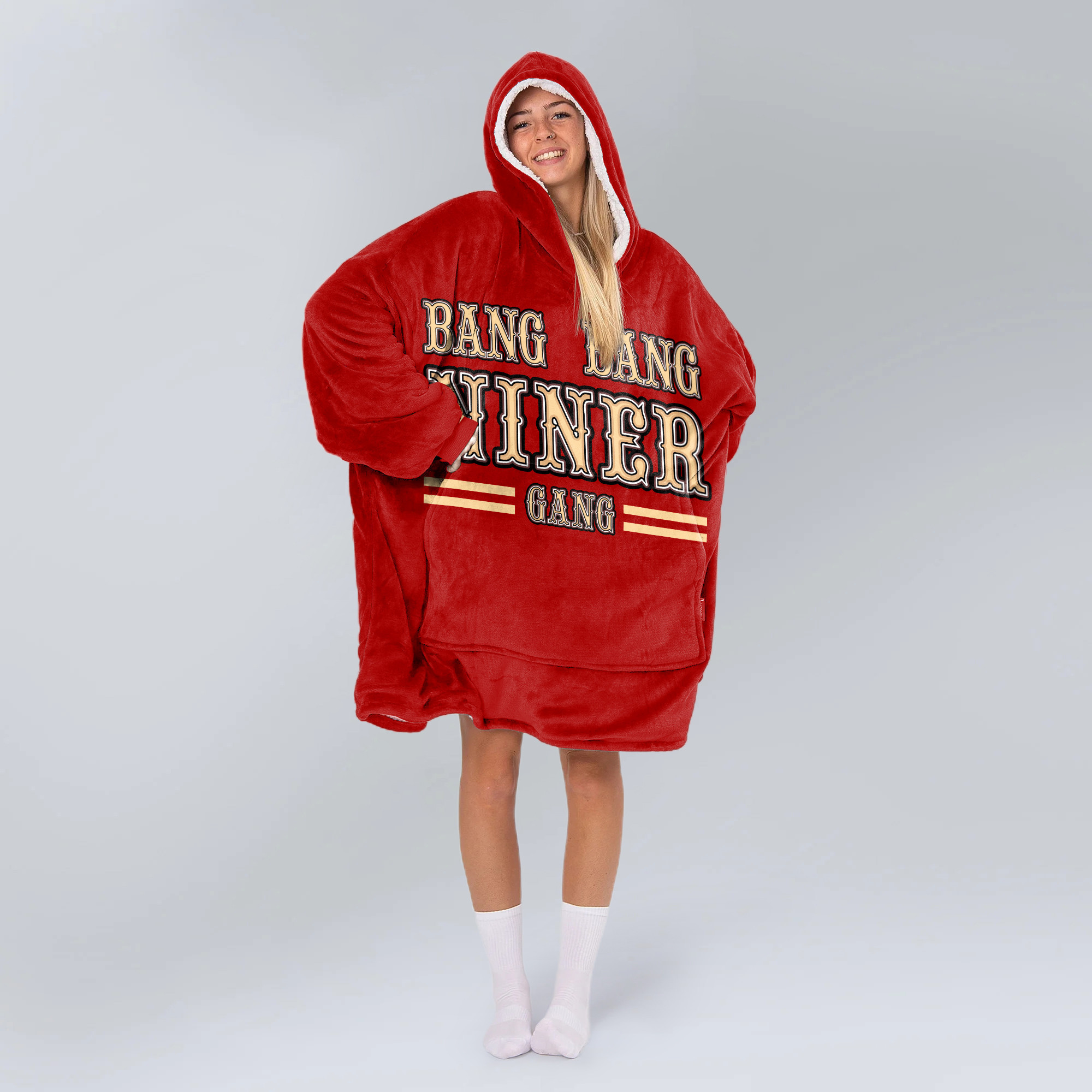 Adult San Francisco 49ers Football Unisex Blanket Hoodie