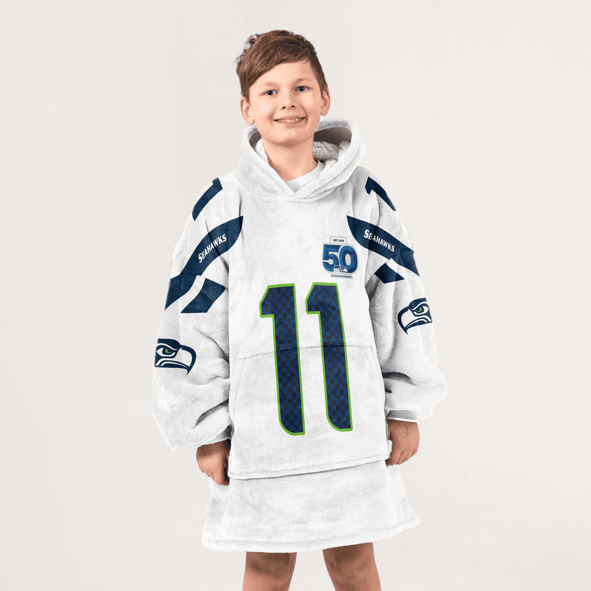 Kid 11 Seattle Football Unisex Blanket Hoodie