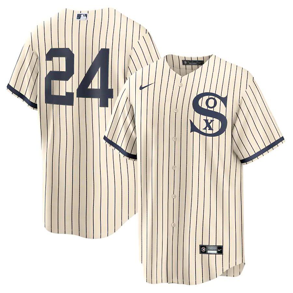 Men's Chicago White Sox #24 Yasmani Grandal  Cream/Navy 2021 Field of Dreams Player Jersey
