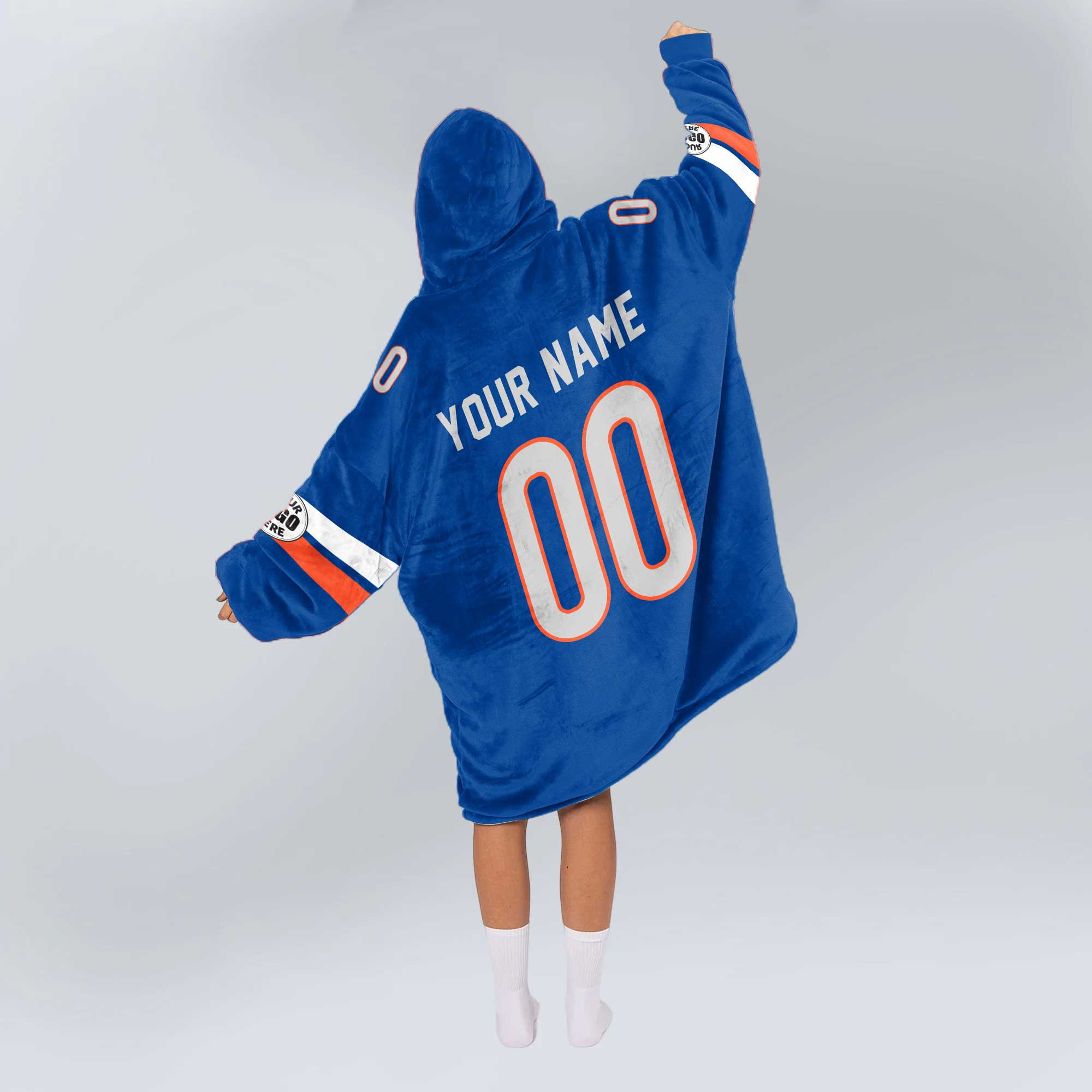 Adult Custom Blanket Hoodie Boise State Inspired Color