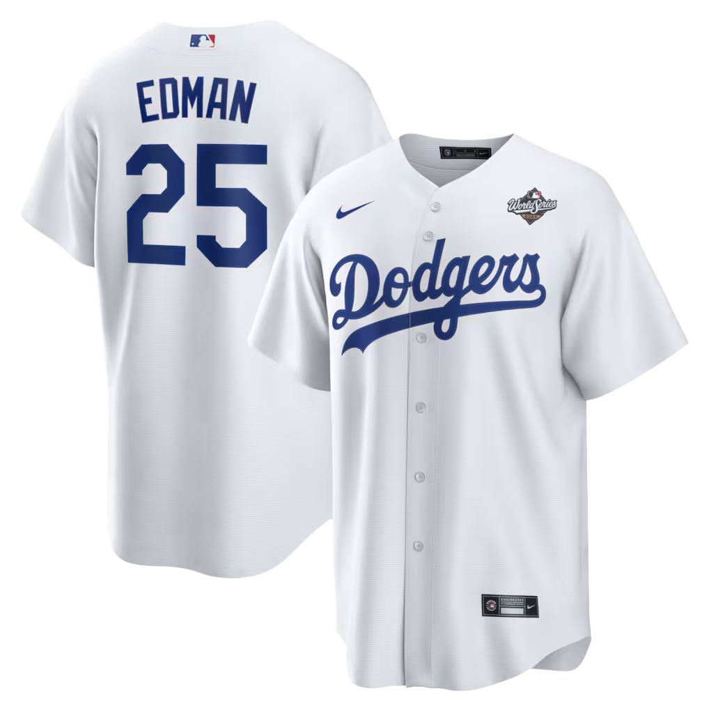Tommy Edman #25 Los Angeles Dodgers 2025 World Series Home Replica Player Jersey - White