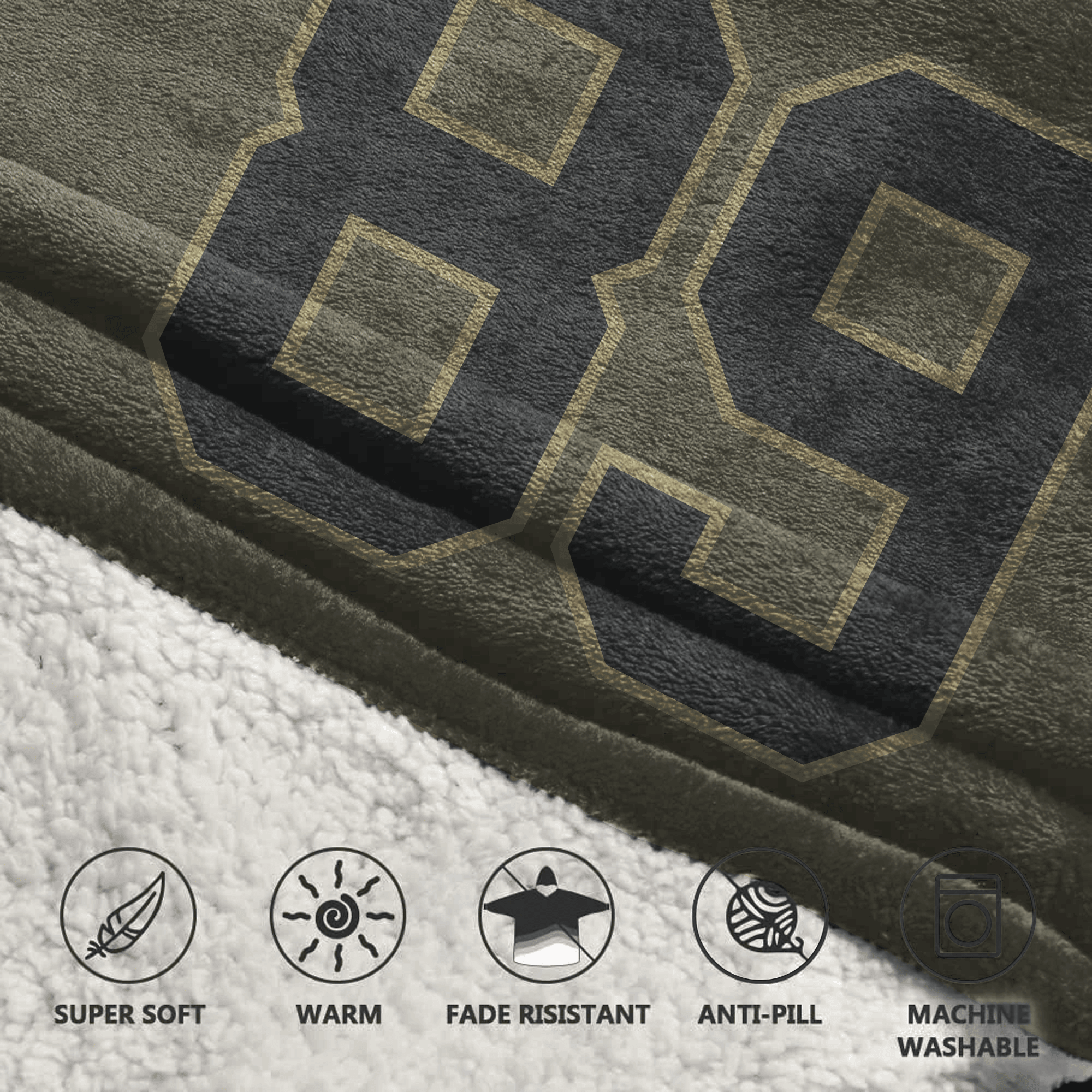 Kid B.B 89 Las Vegas Football Blanket Hoodie – Olive Salute to Service