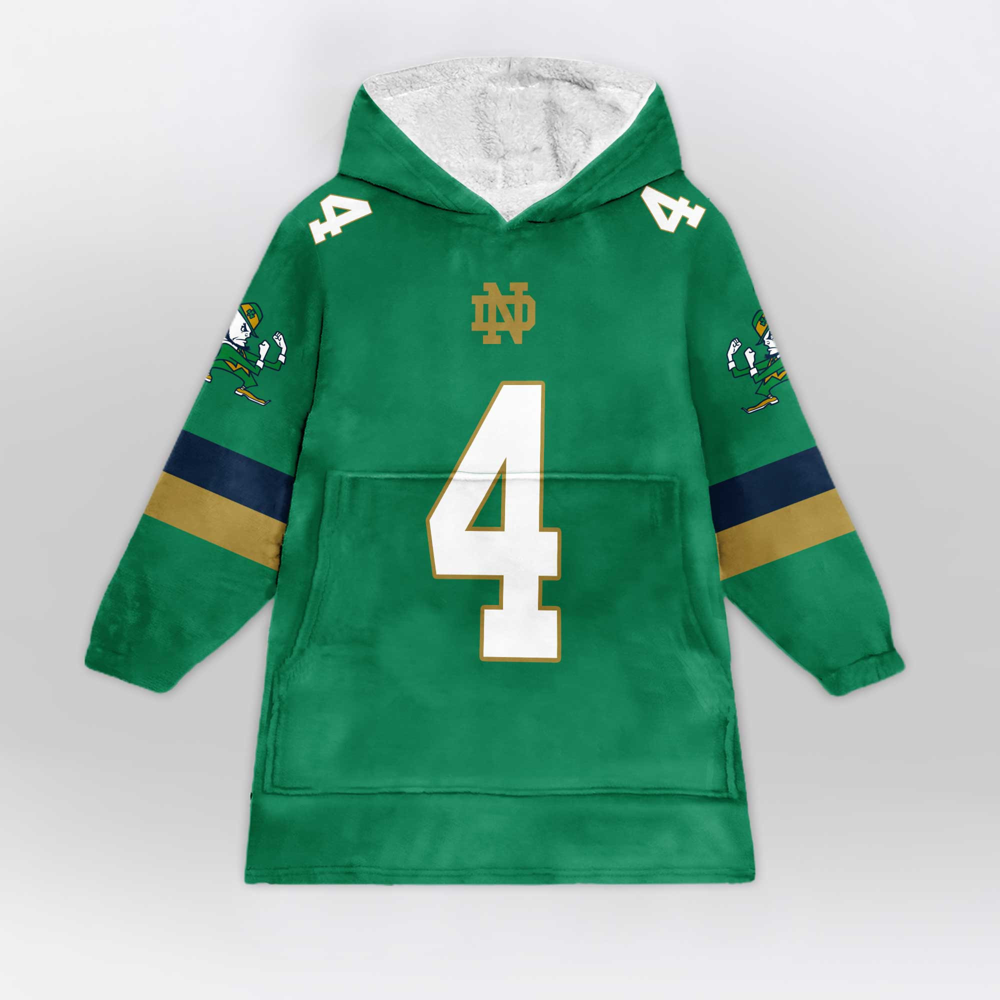 Adult 4 Notre Dame Football Unisex Blanket Hoodie