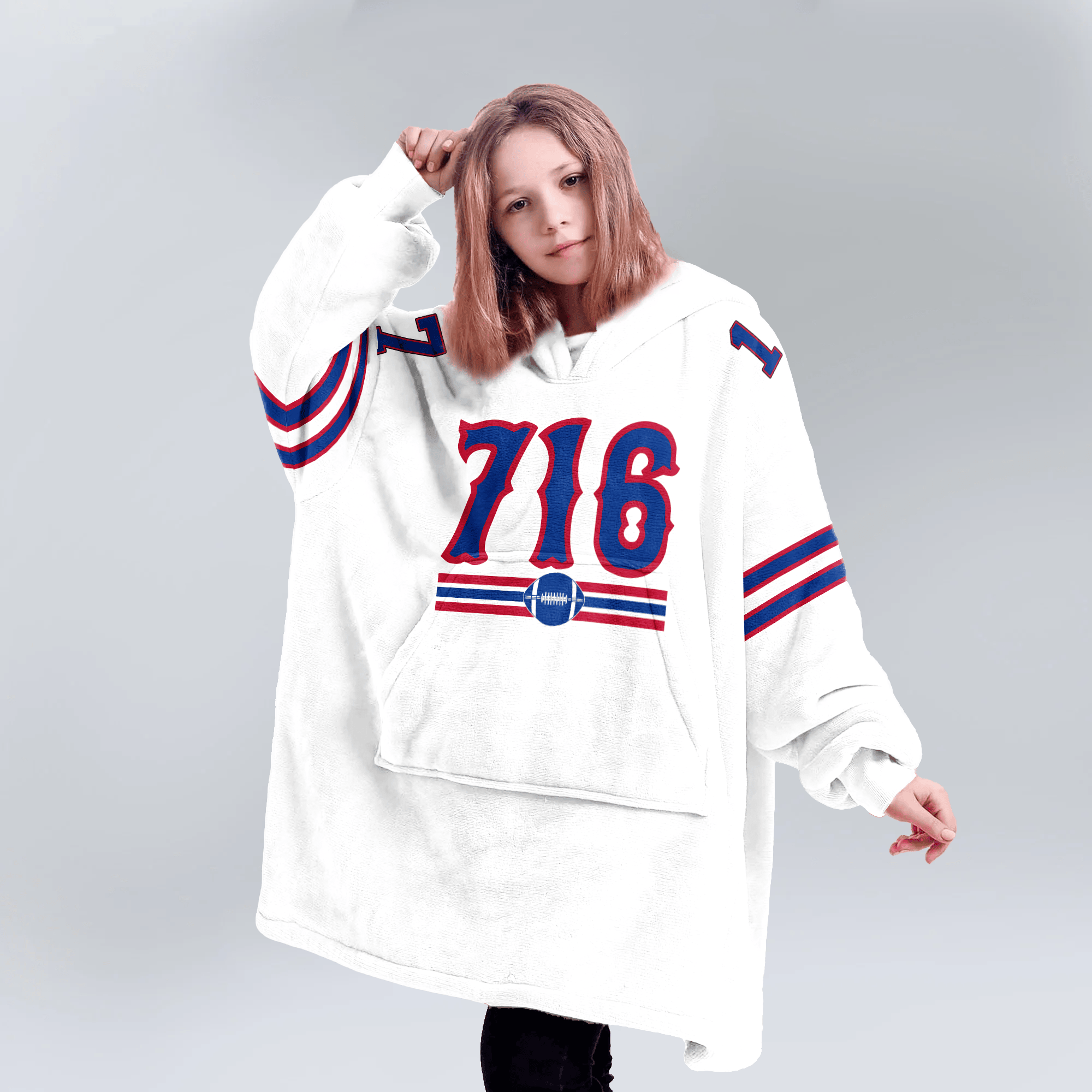 716 Buffalo Football Unisex Blanket Hoodie