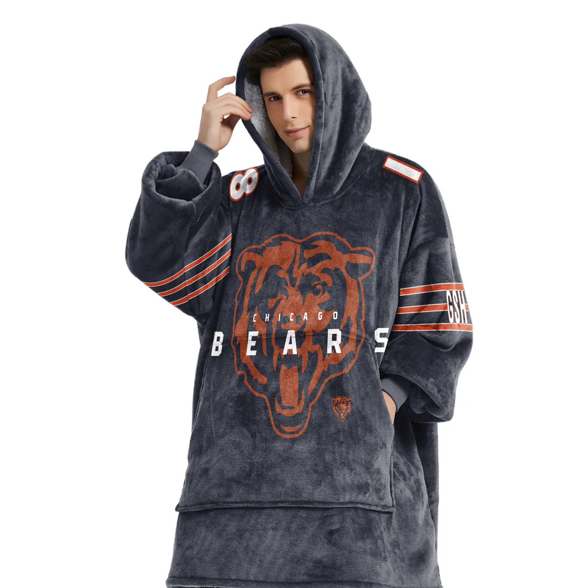 Adult 18 Chicago Football Unisex Blanket Hoodie