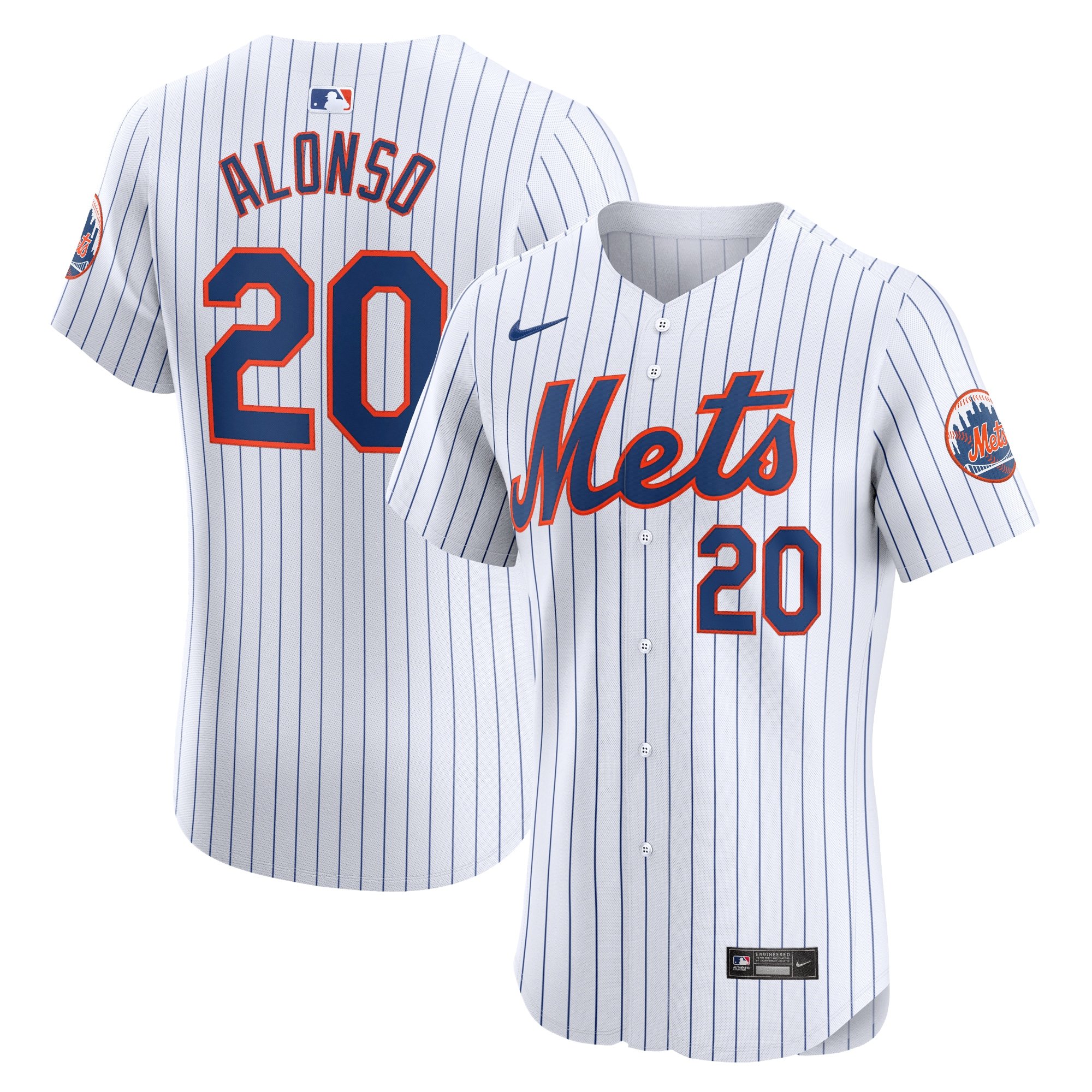 Men's New York Mets Pete Alonso  White Home Elite Jersey