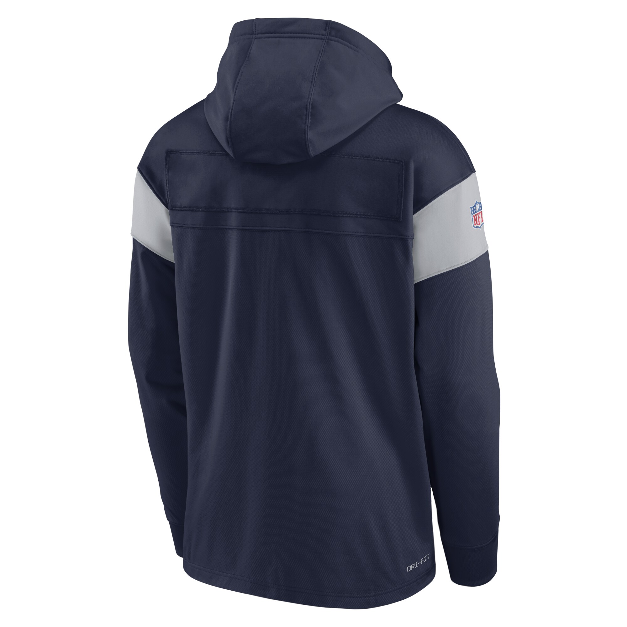 New England Patriots Sideline Athletic Arch Jersey Performance Pullover Hoodie - Navy