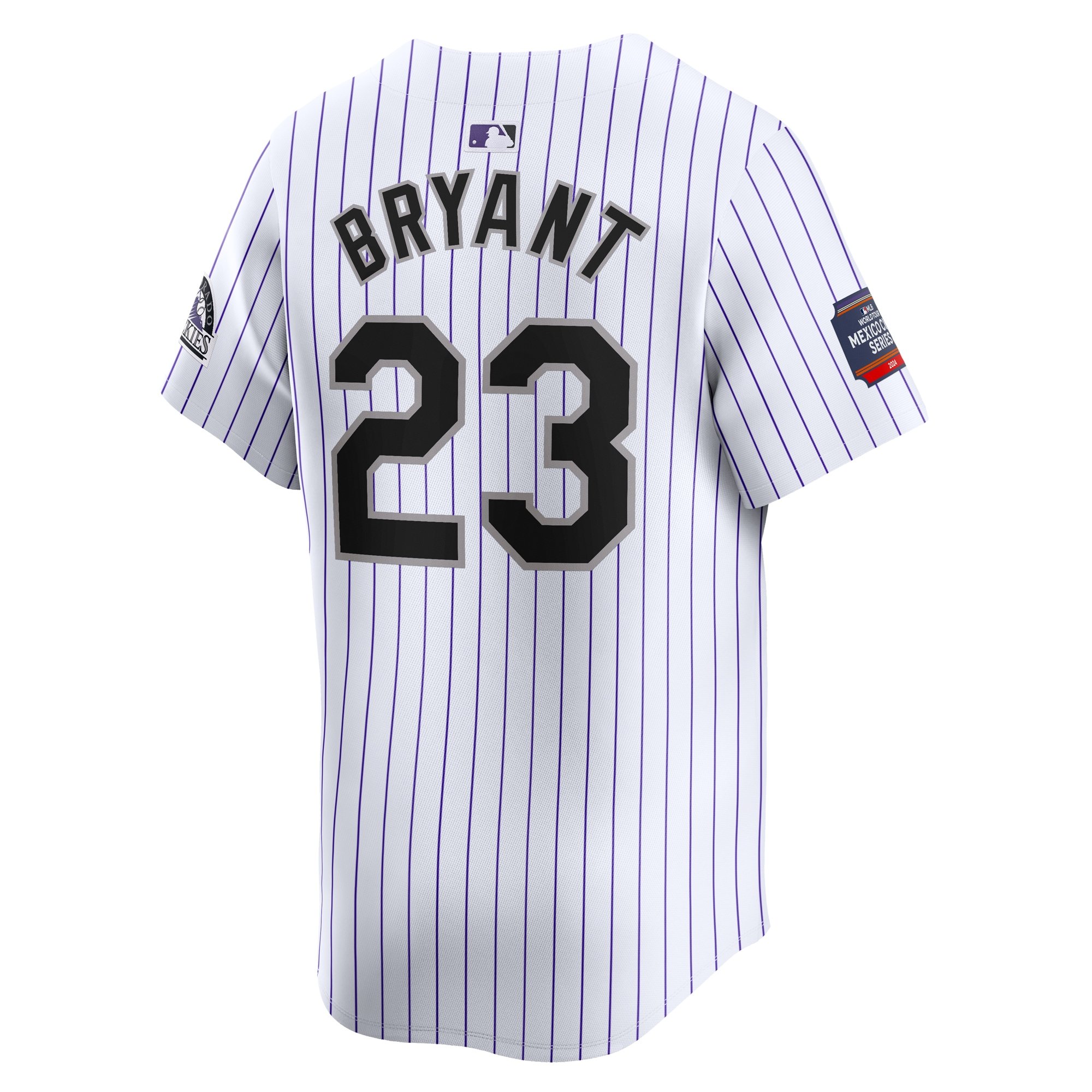 Men's Colorado Rockies Kris Bryant  White 2024 MLB World Tour Mexico City Series Home Limited Player Jersey