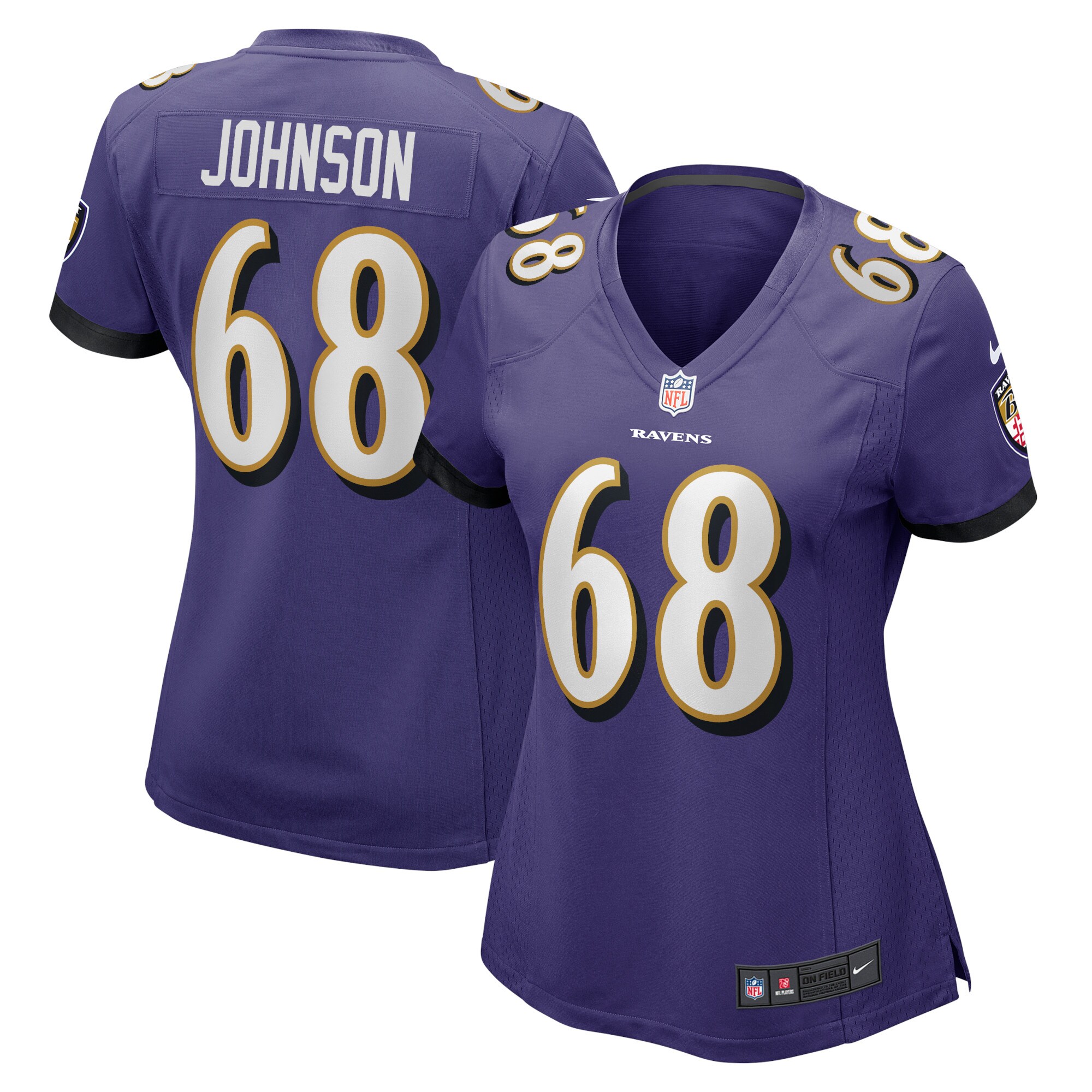 Zack Johnson Baltimore Ravens  Women's Home Game Player Jersey - Purple