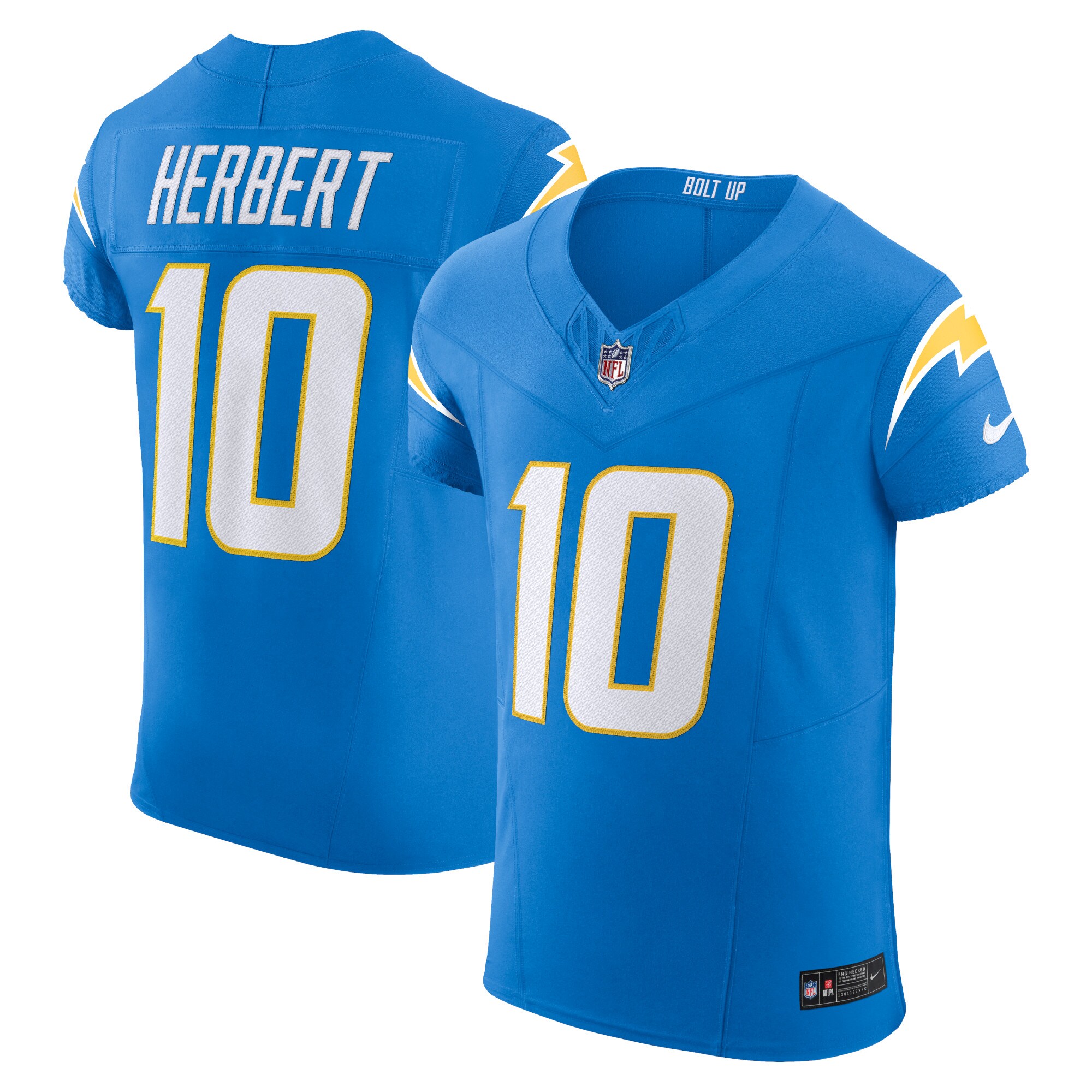 Justin Herbert Los Angeles Chargers  Vapor F.U.S.E. Elite Jersey - Powder Blue
