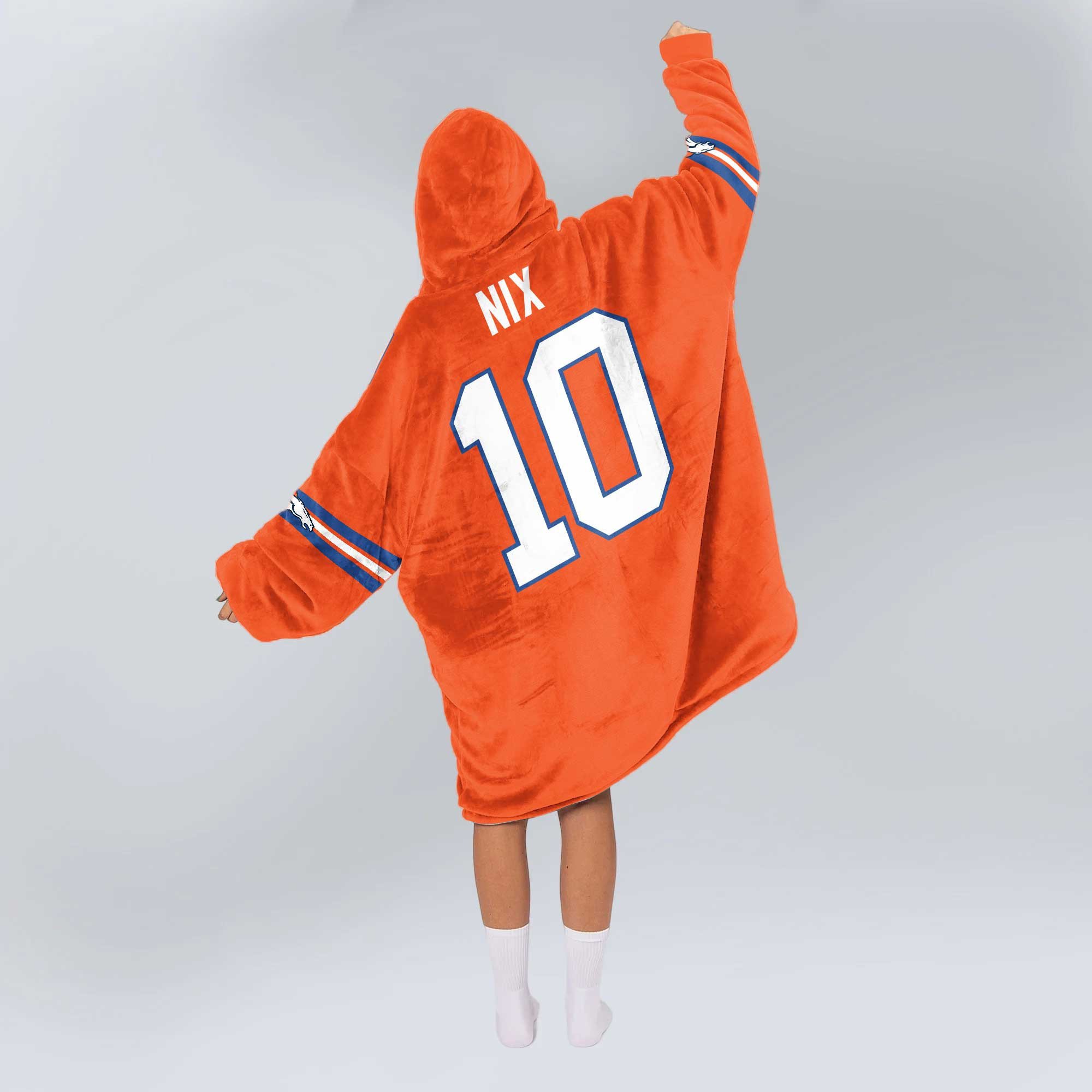 Adult 10 Denver Football Unisex Blanket Hoodie