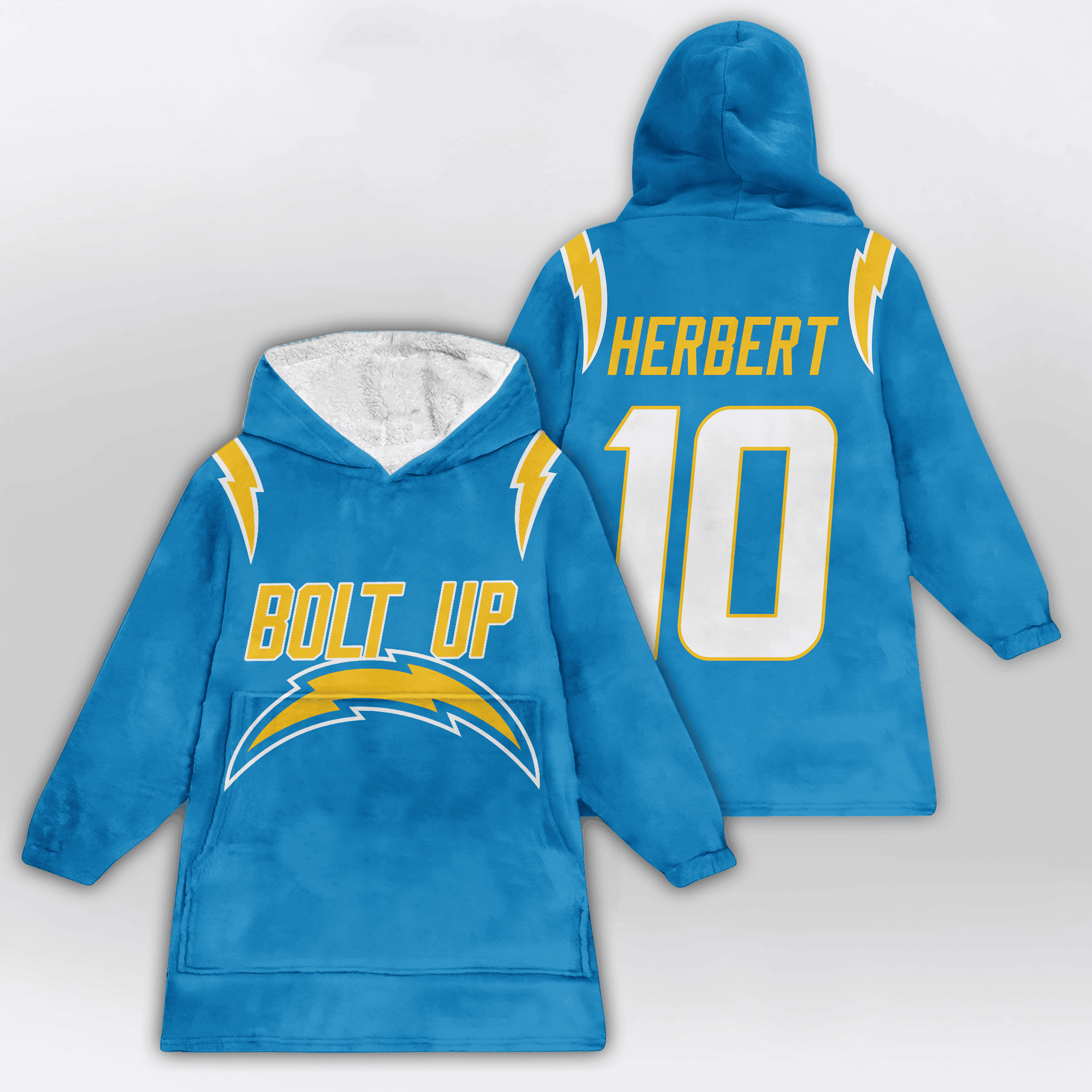 Adult Bolt Up 10 Los Angeles Football Unisex Blanket Hoodie