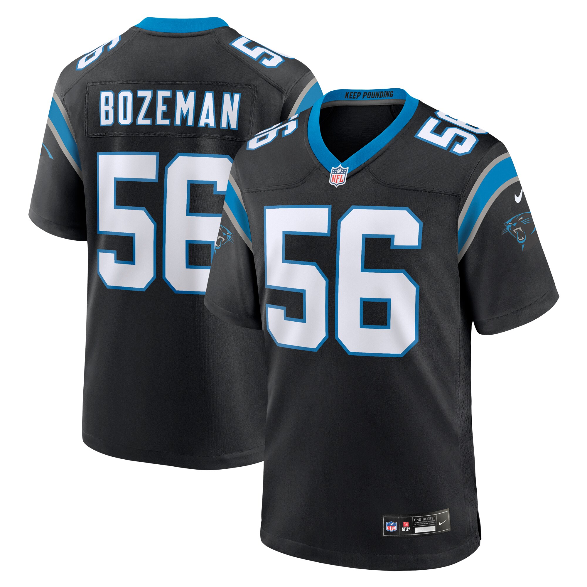 Bradley Bozeman Carolina Panthers  Team Game Jersey - Black