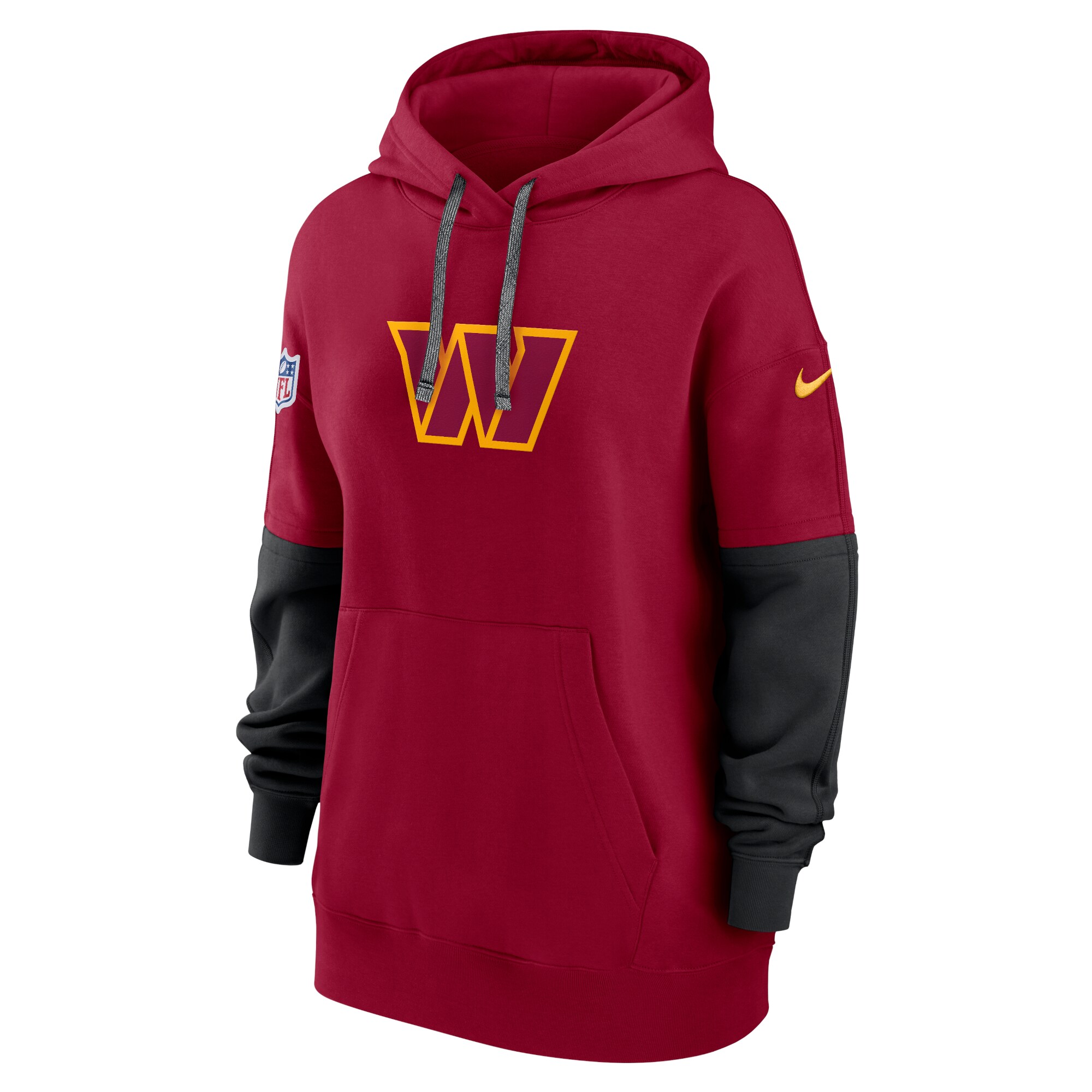 Washington Commanders Women's 2024 Sideline Essential Fleece Pullover Hoodie - Burgundy
