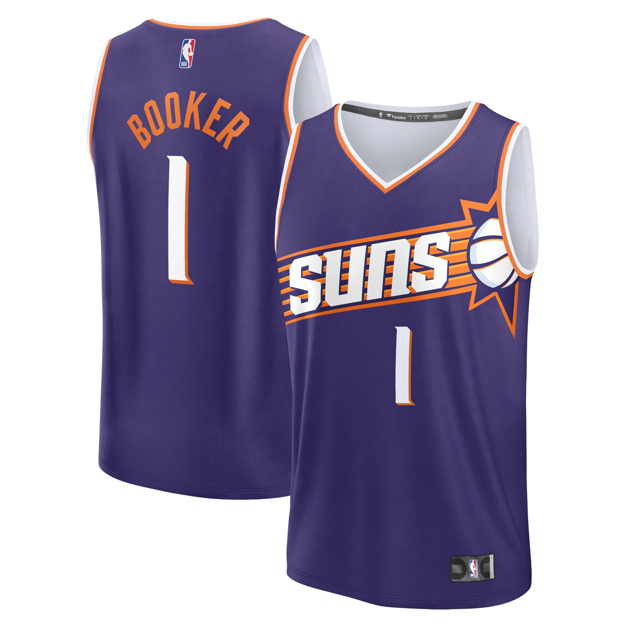 Men's Phoenix Suns Devin Booker  Purple 2023/24 Fast Break Replica Jersey - Icon Edition
