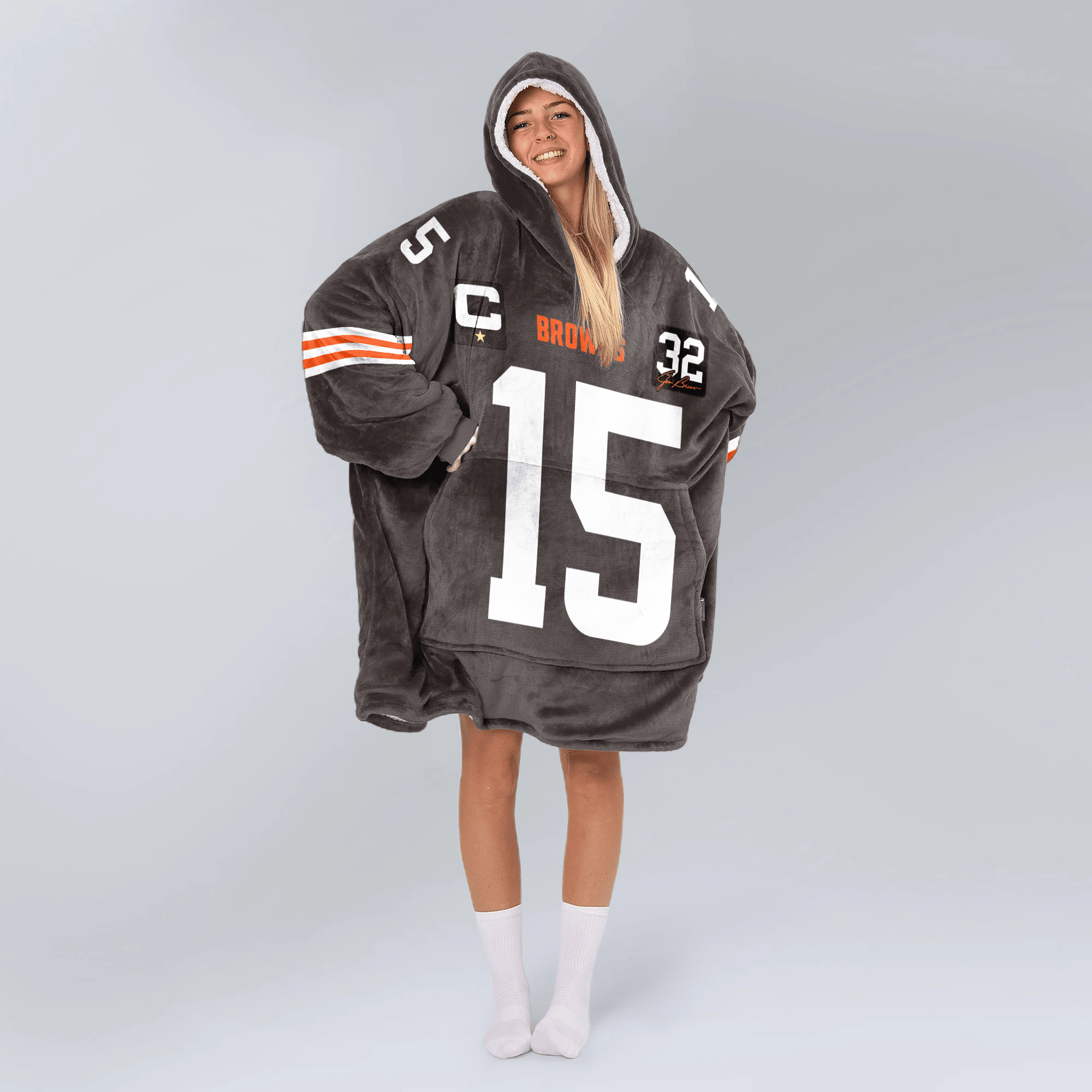Captain J.F 15 Cleveland Football Unisex Blanket Hoodie