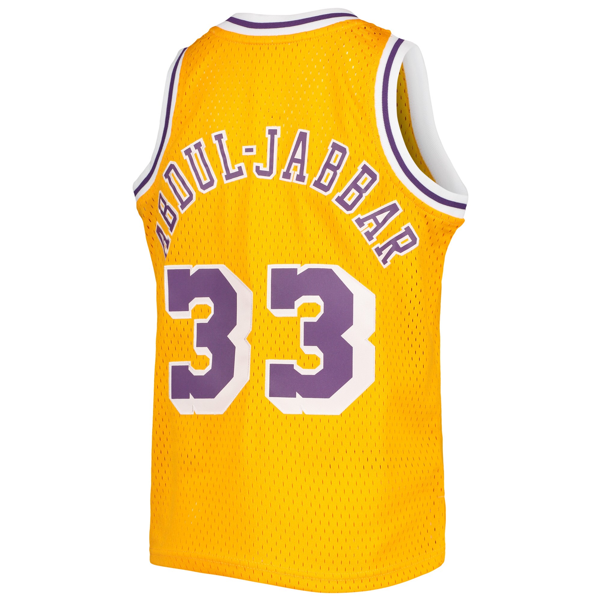 Kareem Abdul-Jabbar Los Angeles Lakers Mitchell & Ness Youth 1984-85 Hardwood Classics Swingman Jersey - Gold
