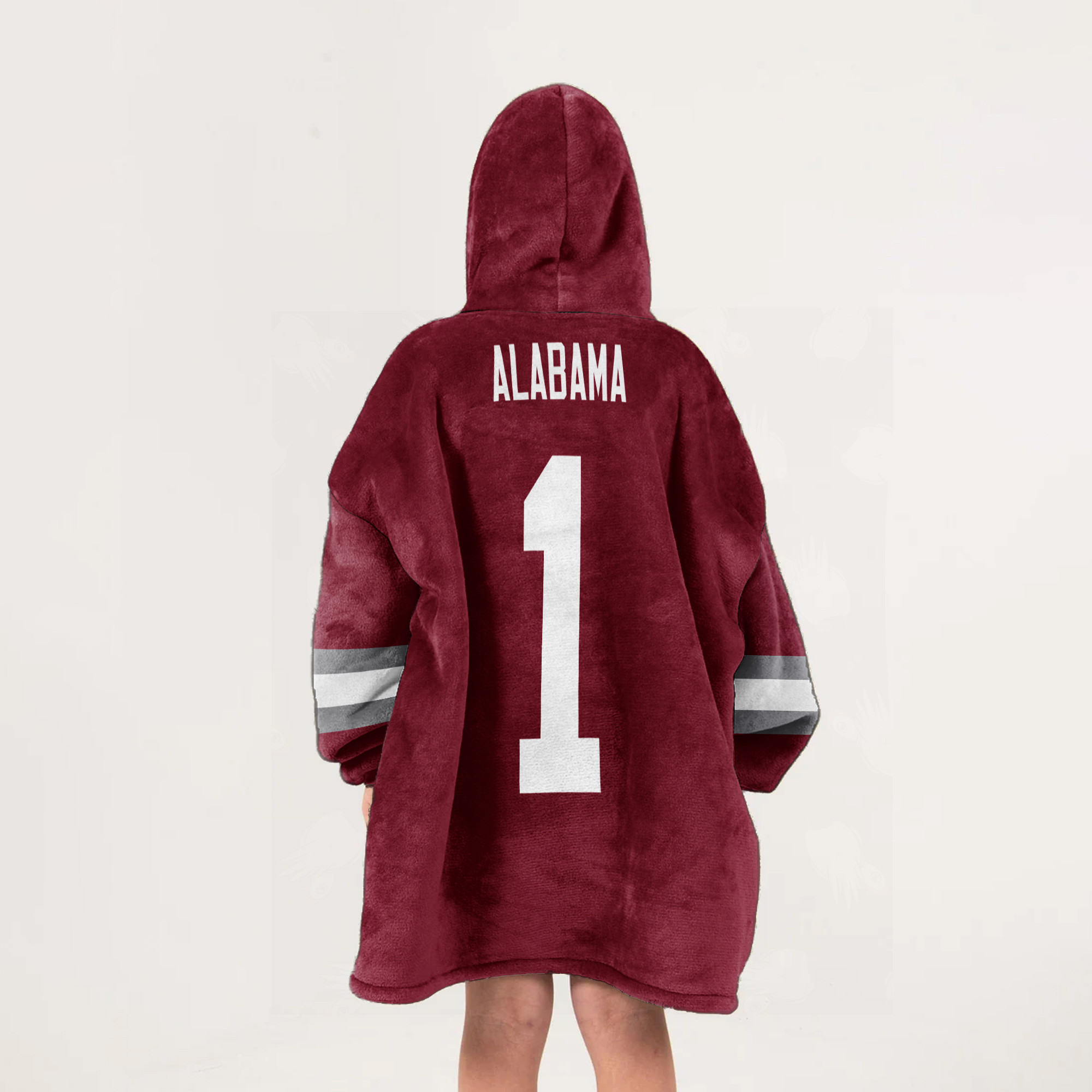 Adult #1 Alabama Football Unisex Blanket Hoodie