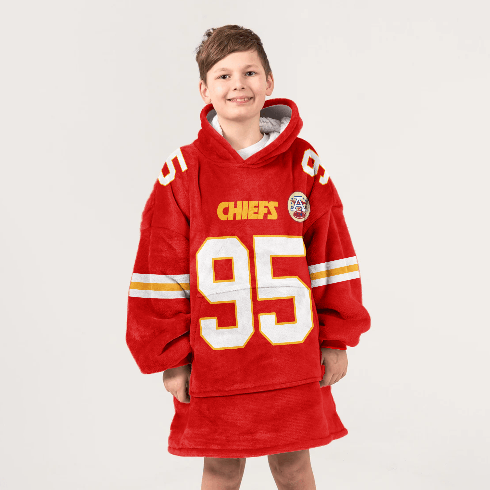Kid C.J 95 Kansas City Football Unisex Blanket Hoodie
