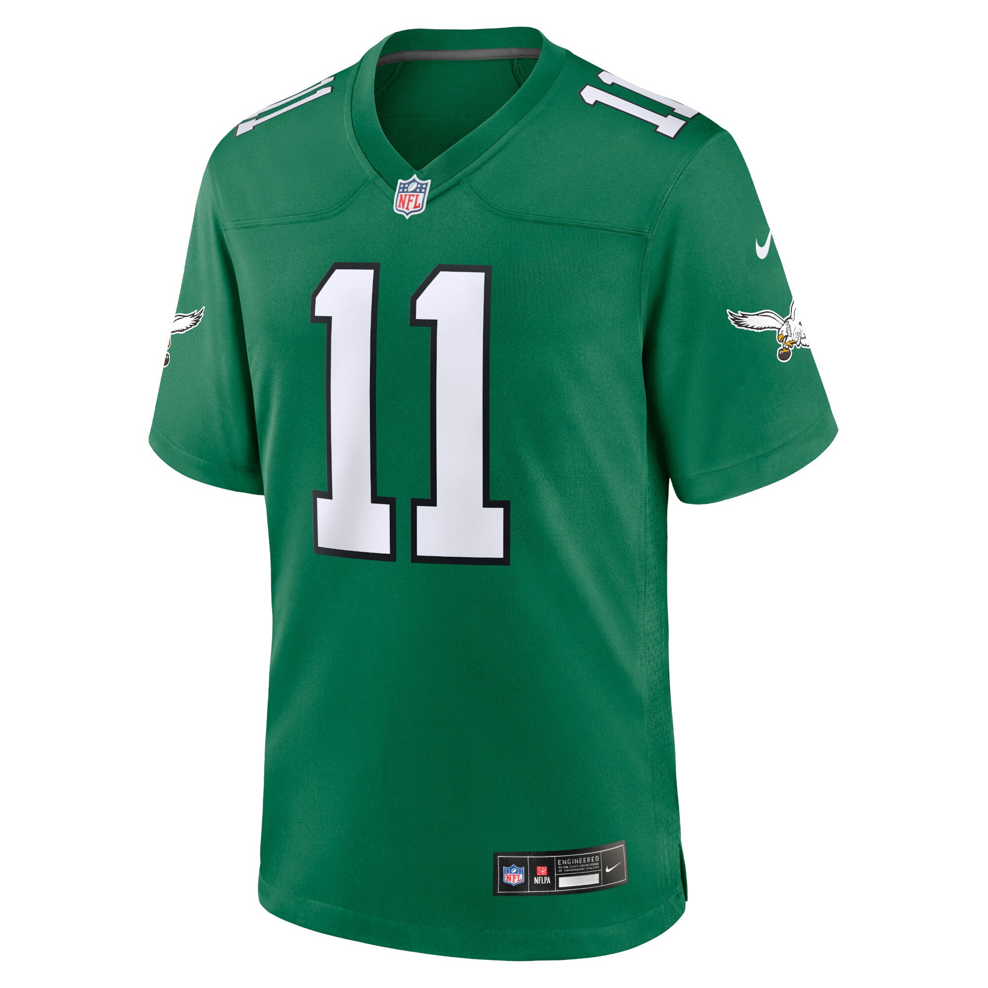 A.J. Brown Philadelphia Eagles #11 Youth Game Jersey - Kelly Green