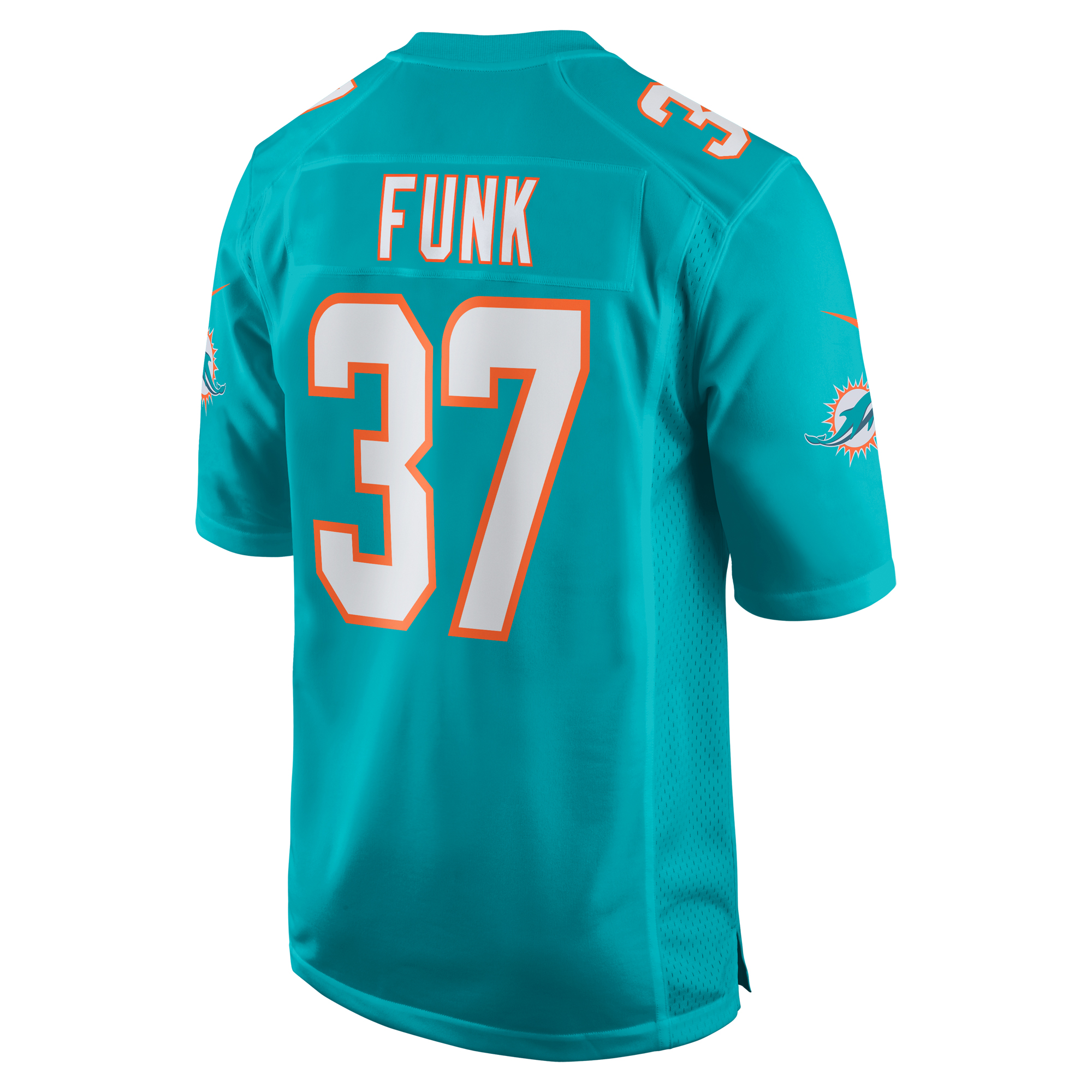 Jake Funk Miami Dolphins  Game Jersey -  Aqua