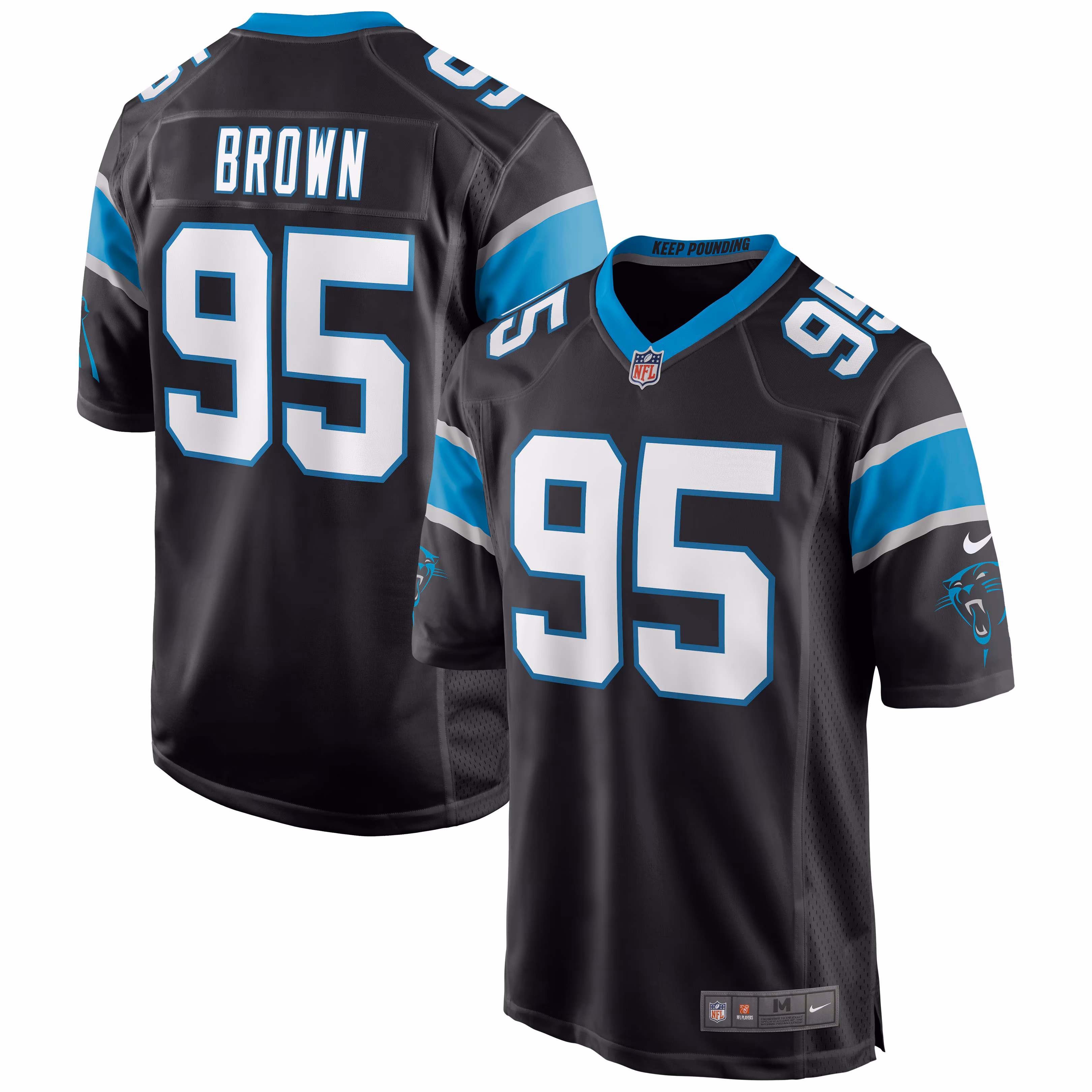 Derrick Brown Carolina Panthers Player Game Jersey - Black