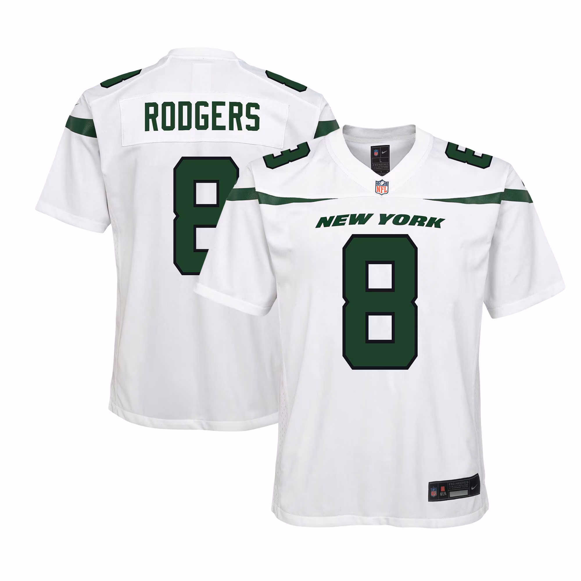 Aaron Rodgers New York Jets Youth Game Jersey - Gotham Green