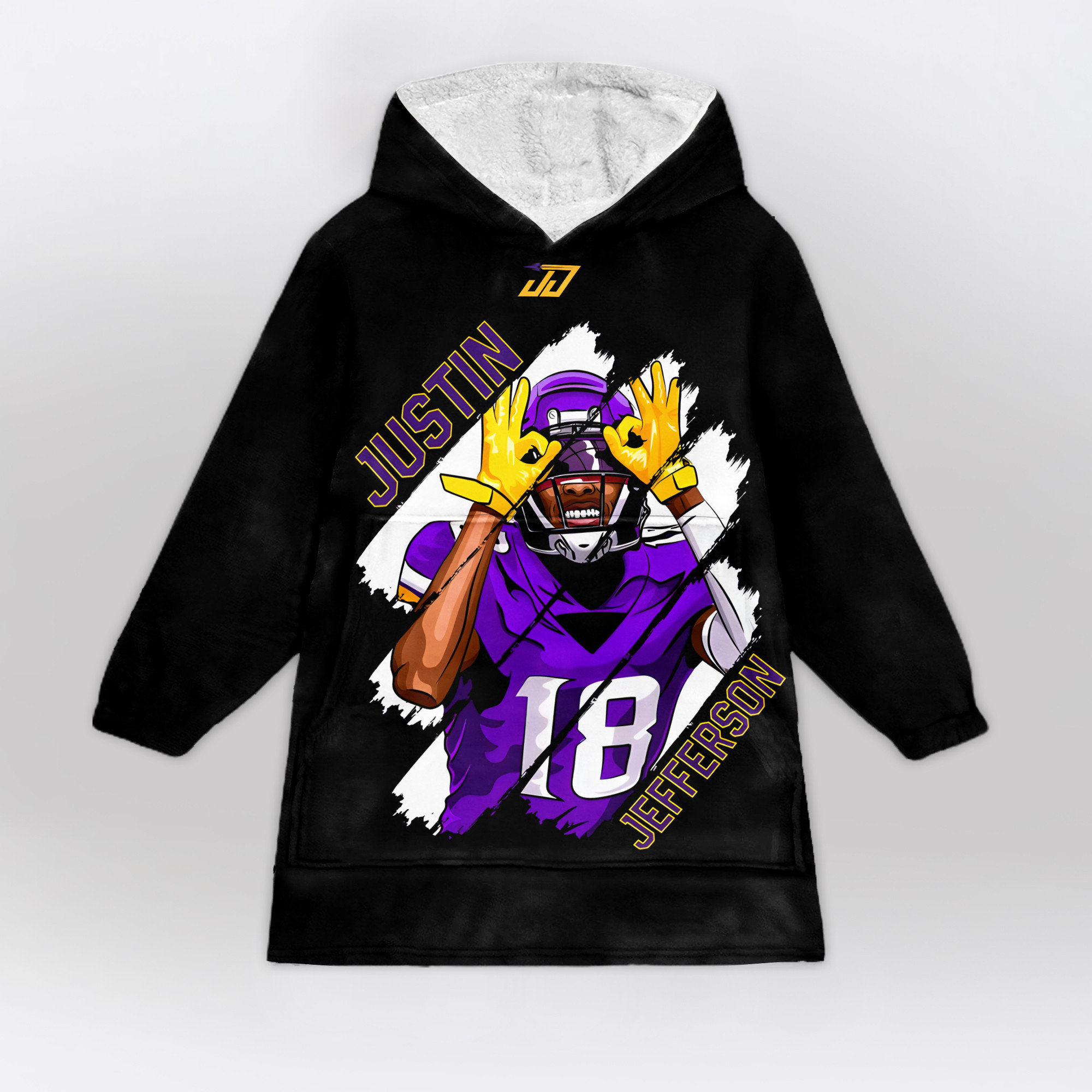 Adult JJ 18 Minnesota Football Unisex Blanket Hoodie