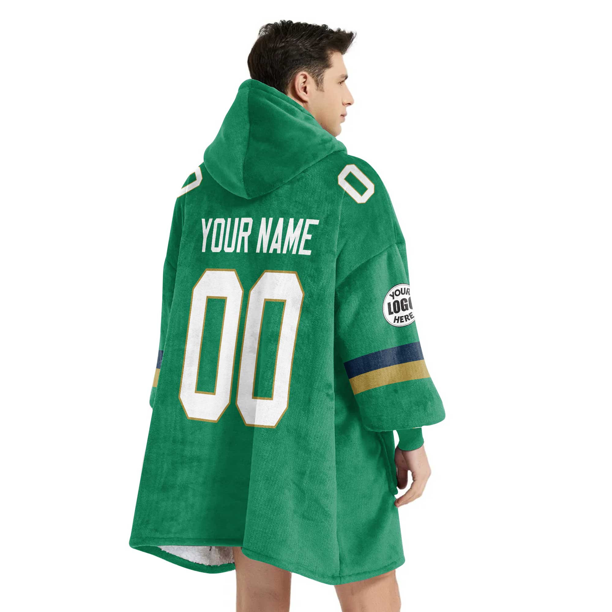 Adult Custom Blanket Hoodie Notre Dame Inspired Color