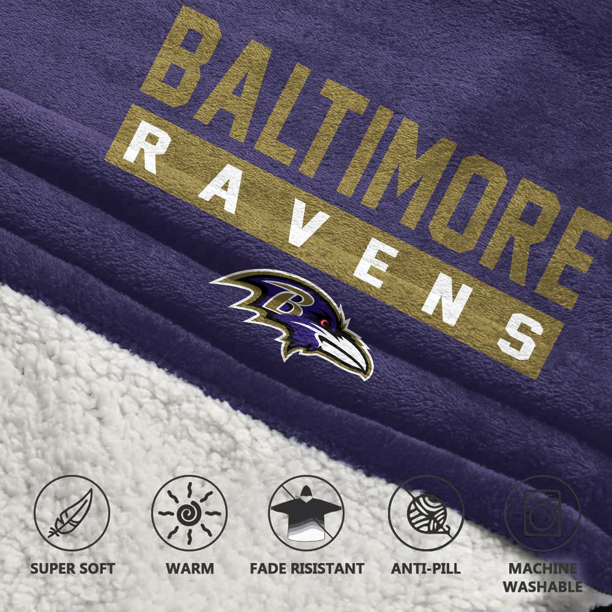 Adult L.J 8 Baltimore Football Unisex Blanket Hoodie