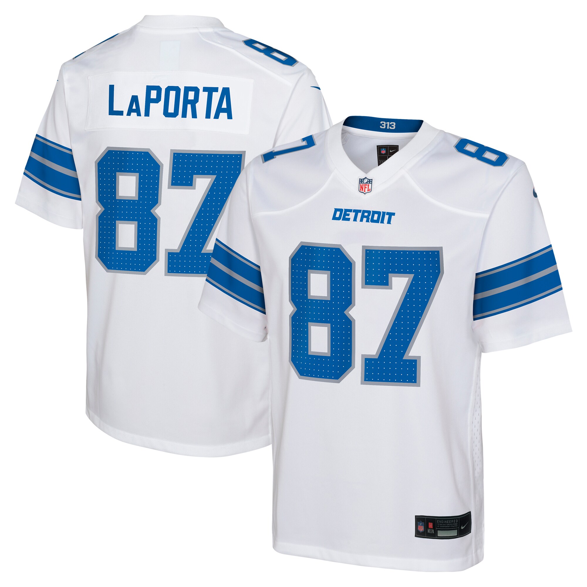 Sam LaPorta Detroit Lions Youth Player Game Jersey - White