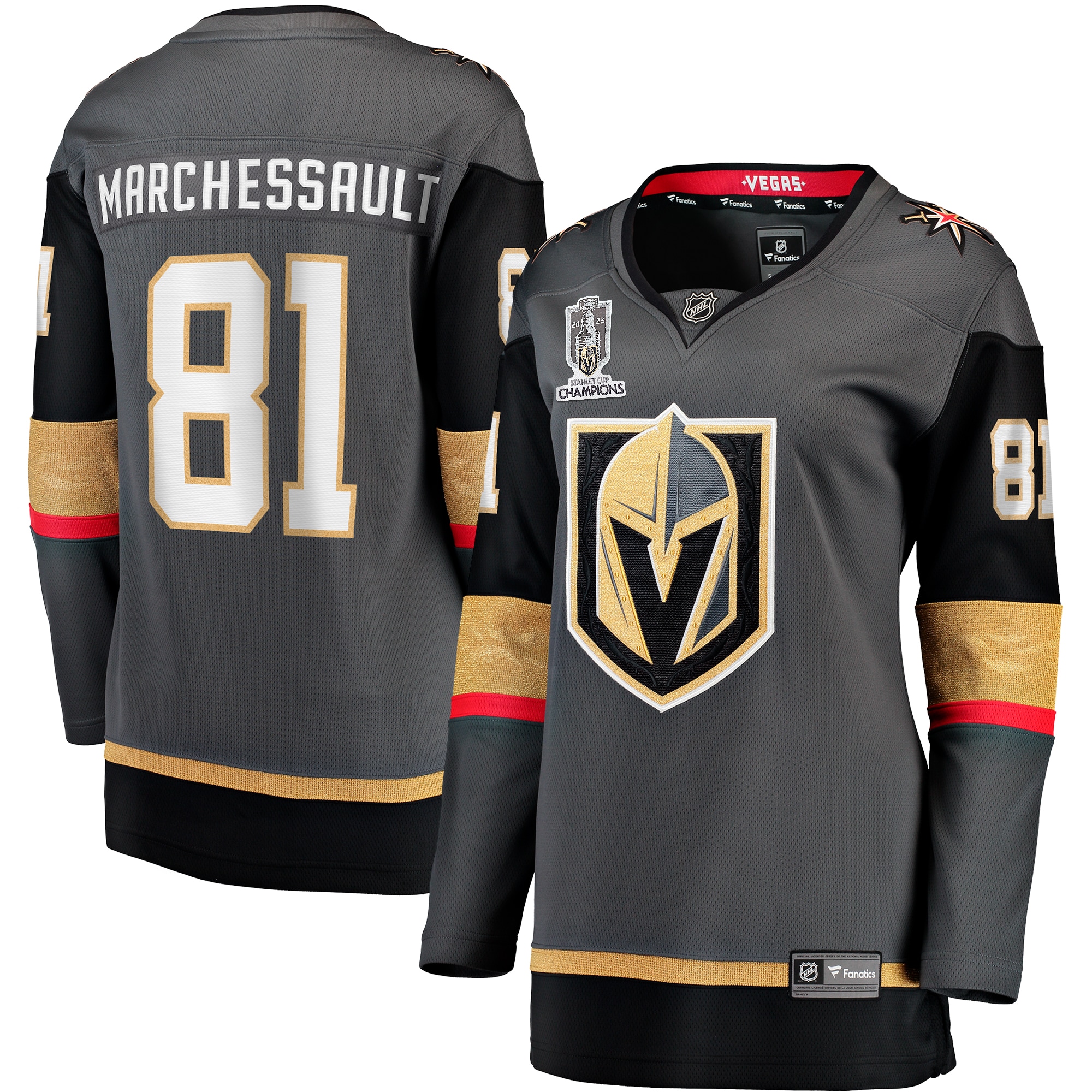 Jonathan Marchessault Vegas Golden Knights Women's 2023 Stanley Cup Champions Alternate Breakaway Player Jersey - Black