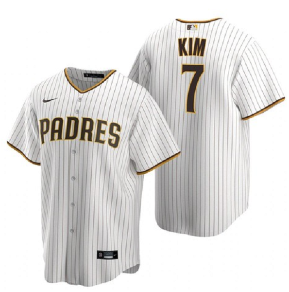 Men's  San Diego Padres #7 Ha-Seong Kim White MLB Home Jersey
