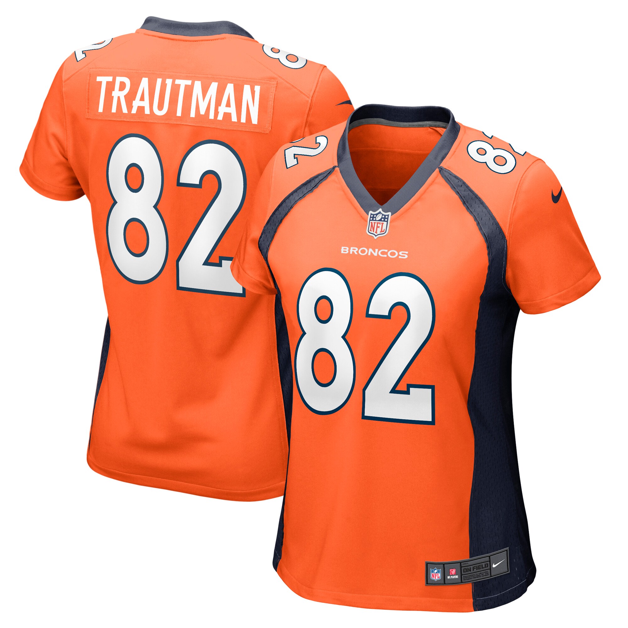 Adam Trautman Denver Broncos Women's Team Game Jersey - Orange