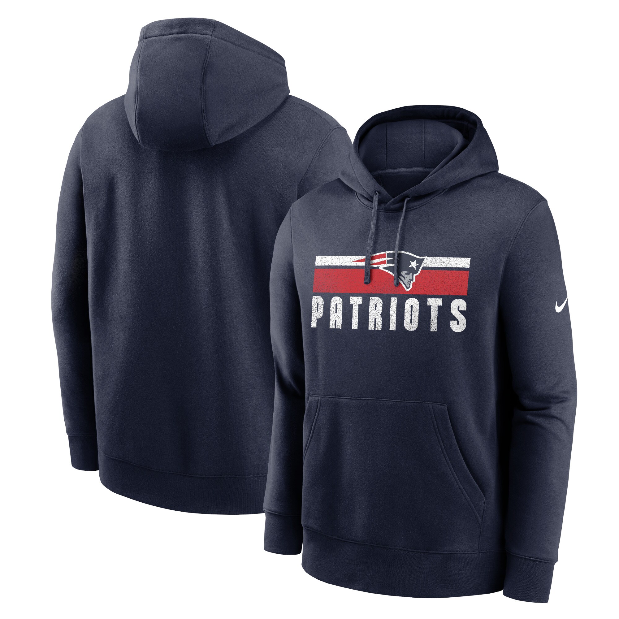 New England Patriots Club Fleece Pullover Hoodie - Navy