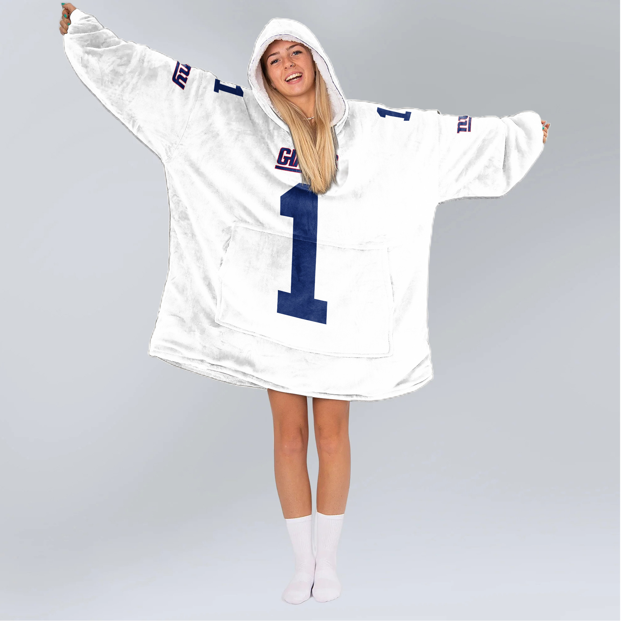 Adult M.N 1 New York G Football Unisex Blanket Hoodie