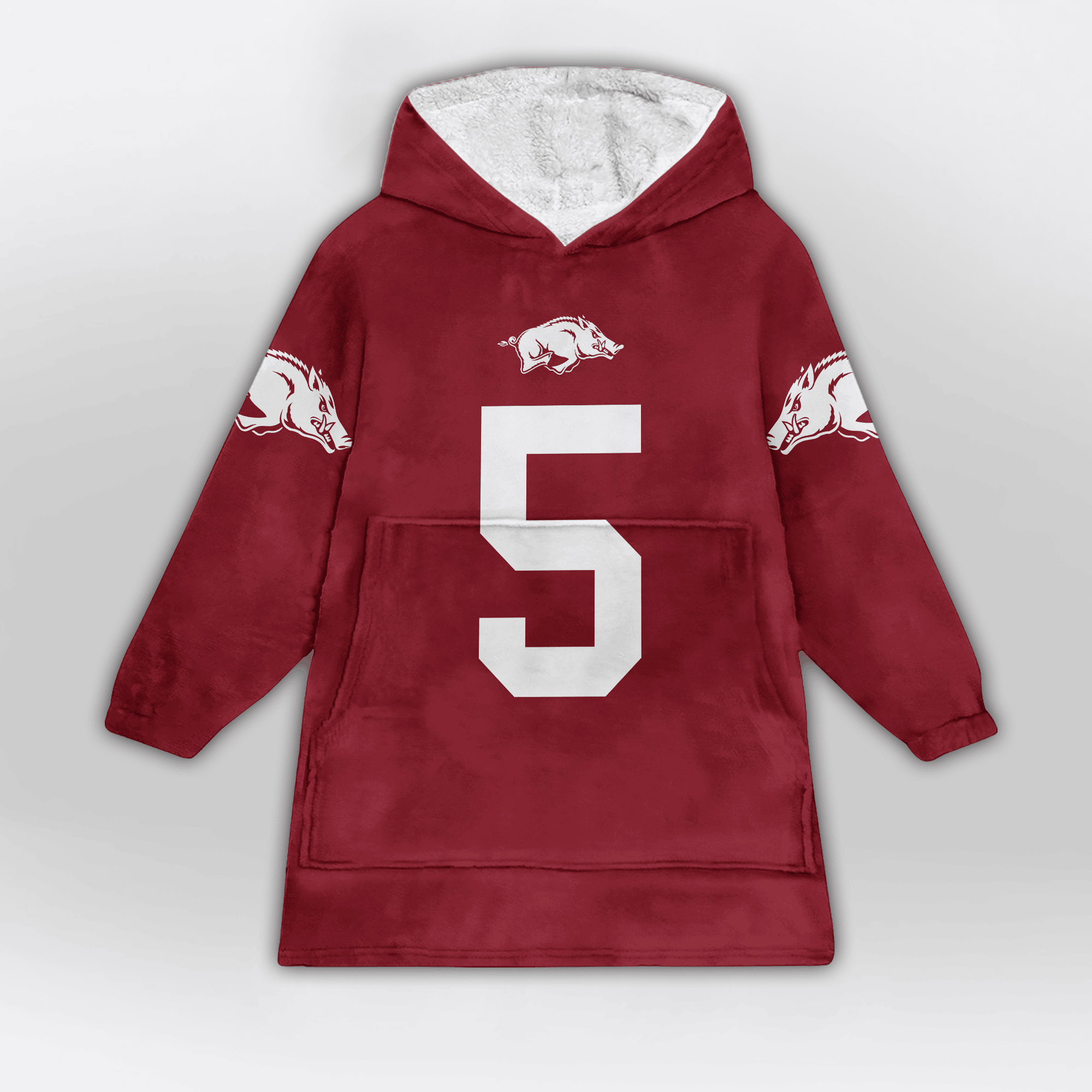 Kid #5 Arkansas Football Unisex Blanket Hoodie
