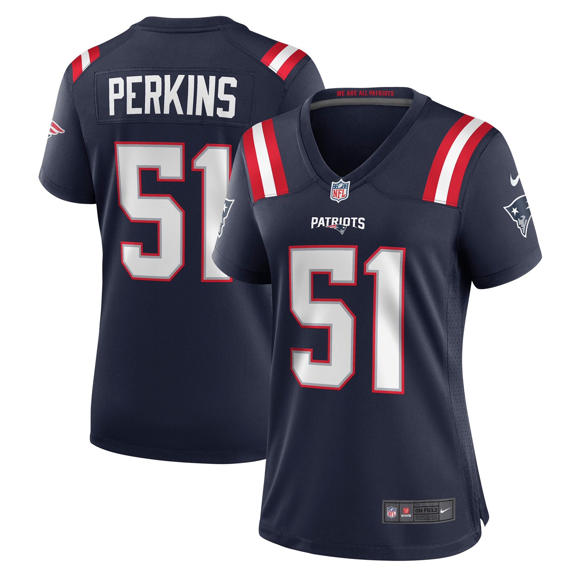 Ronnie Perkins New England Patriots Women's Game Jersey - Navy
