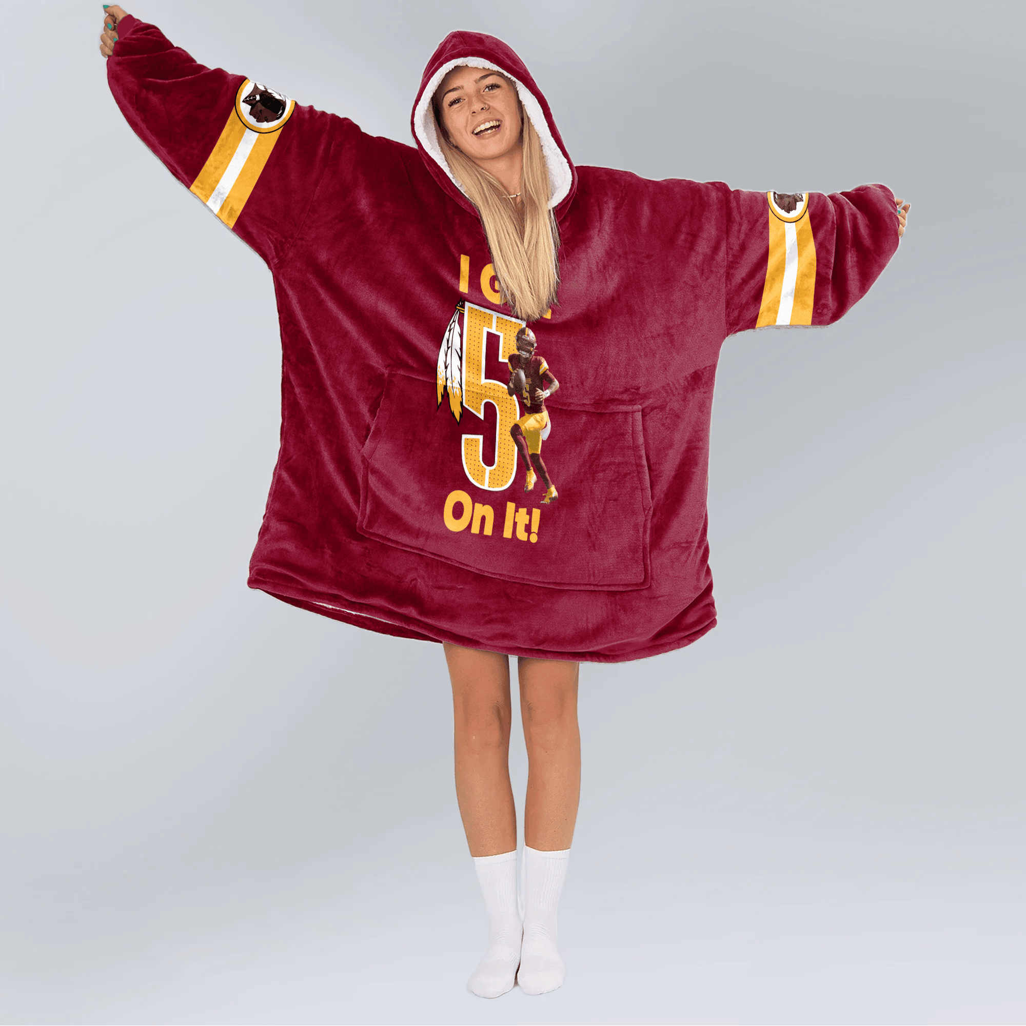 Adult J.D 5 Washington Football Unisex Blanket Hoodie