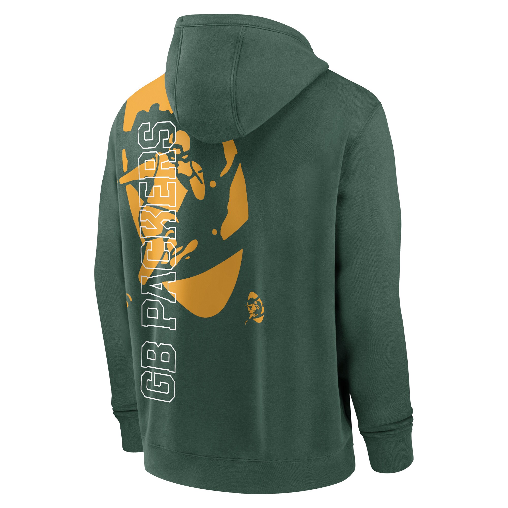 Green Bay Packers Throwback Layered Logo Statement Pullover Hoodie - Green