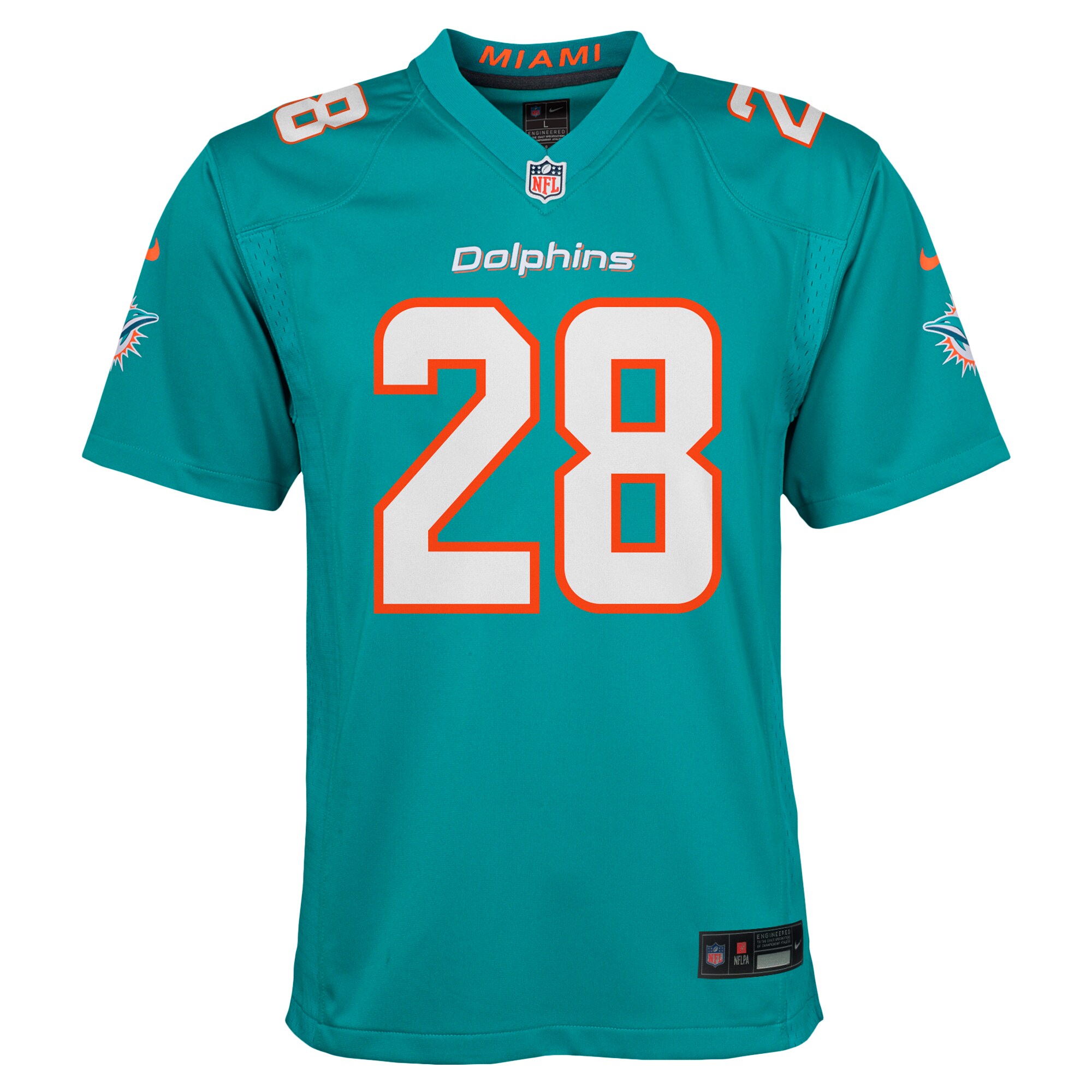 De’Von Achane Miami Dolphins Youth Team Player Game Jersey - Aqua