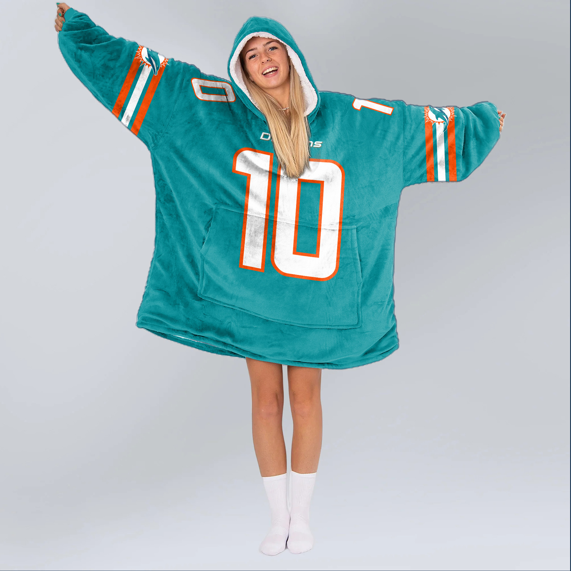 Adult T.H 10 Miami Football Unisex Blanket Hoodie
