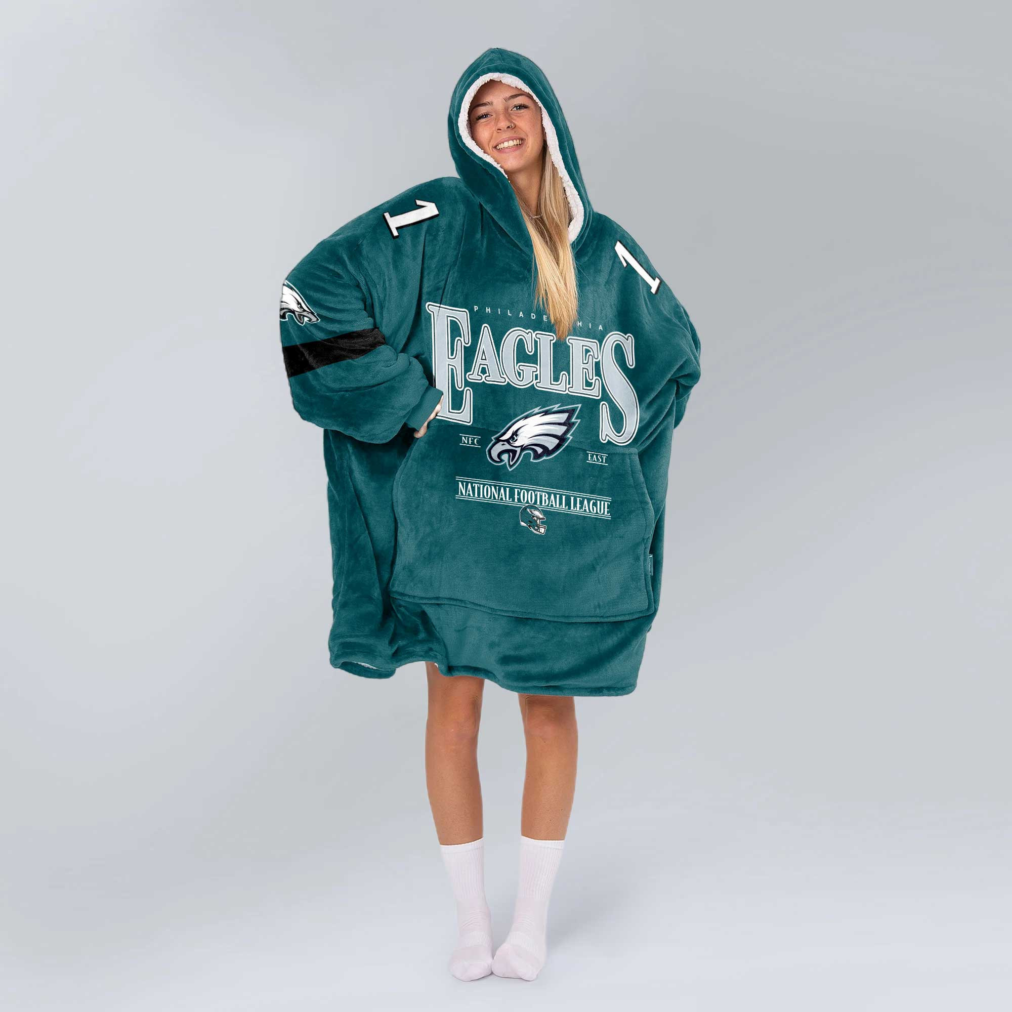 Adult 1 Philadelphia Football Unisex Blanket Hoodie