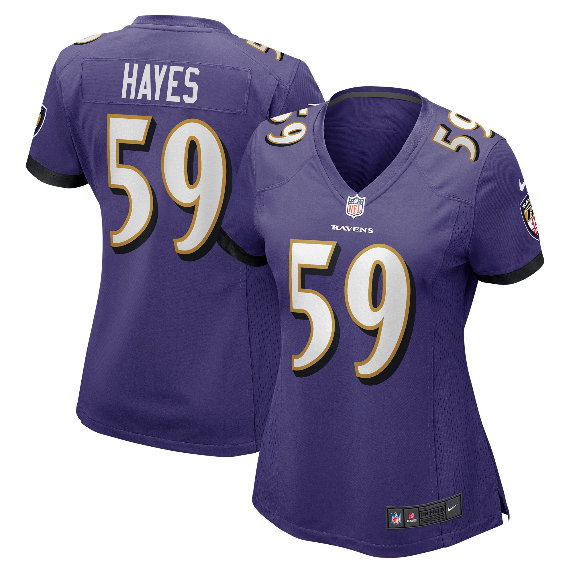 Daelin Hayes Baltimore Ravens  Women's Game Jersey - Purple