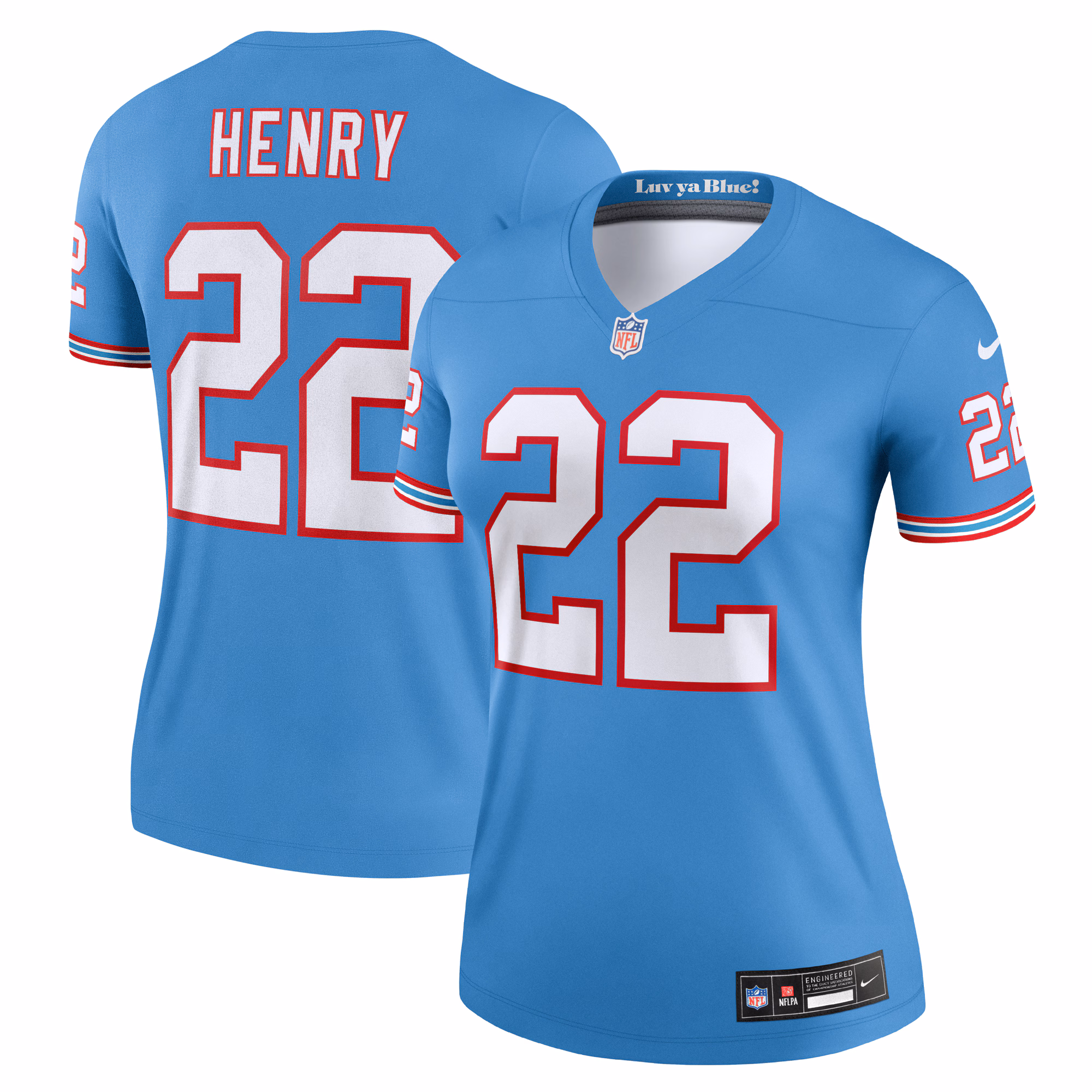 Derrick Henry Tennessee Titans Women's Oilers Throwback Legend Jersey - Light Blue