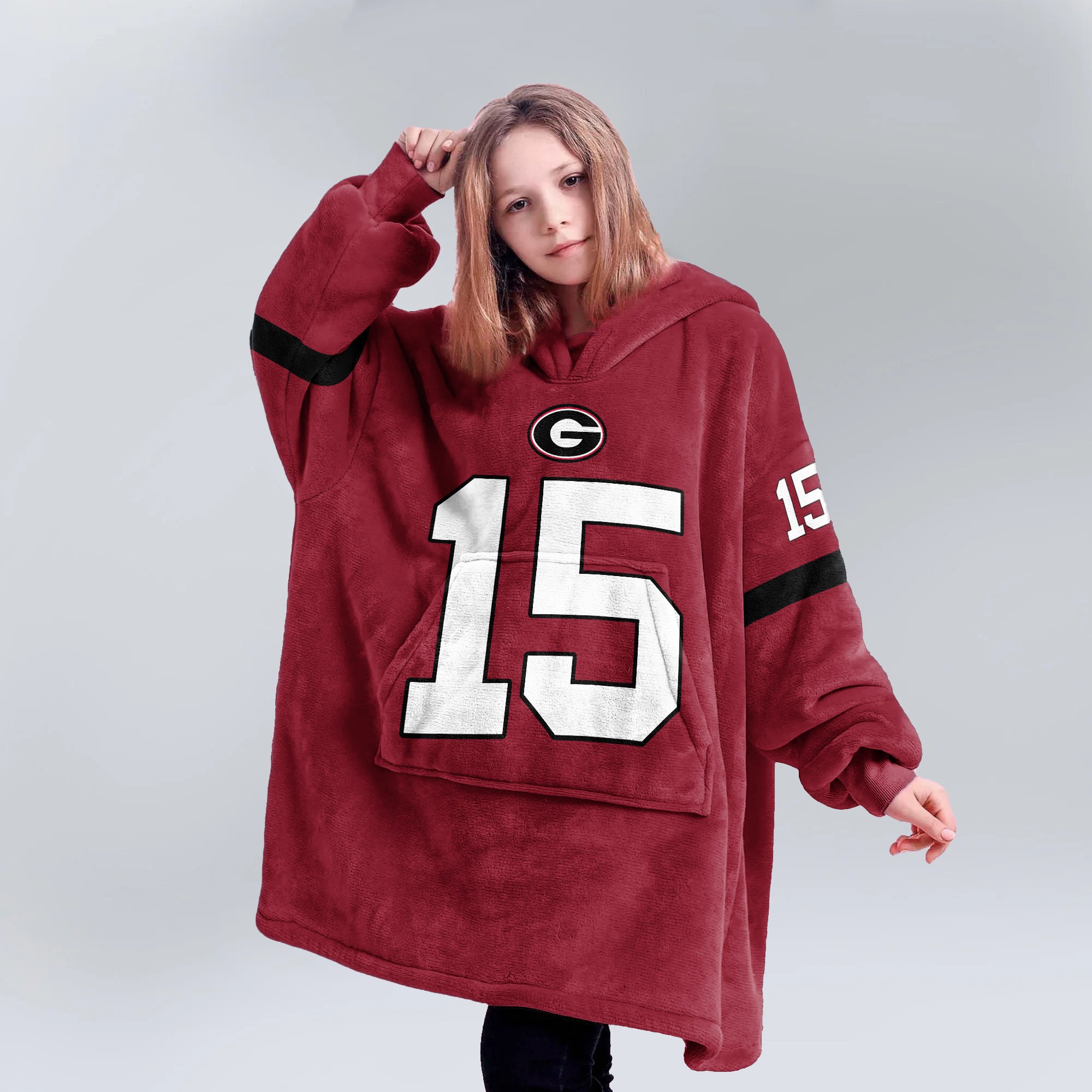 Adult 15 Georgia Football Unisex Blanket Hoodie